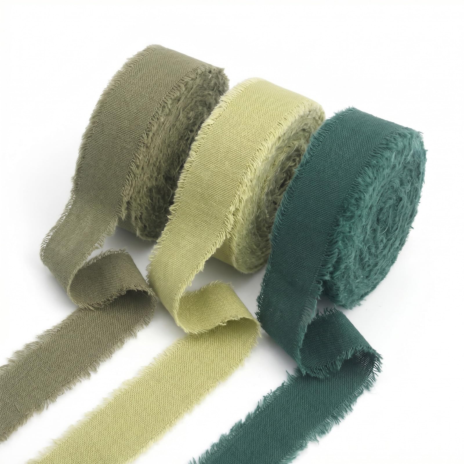 3 Rolls Sage Green Ribbon Natural Cotton Ribbon Ribbons for Gift Wrapping Ribbons Fabric Ribbon Gift Wrapping Accessories for Wedding Bouquets Wrapping DIY Crafts 2cmx 27m (Sage Green)