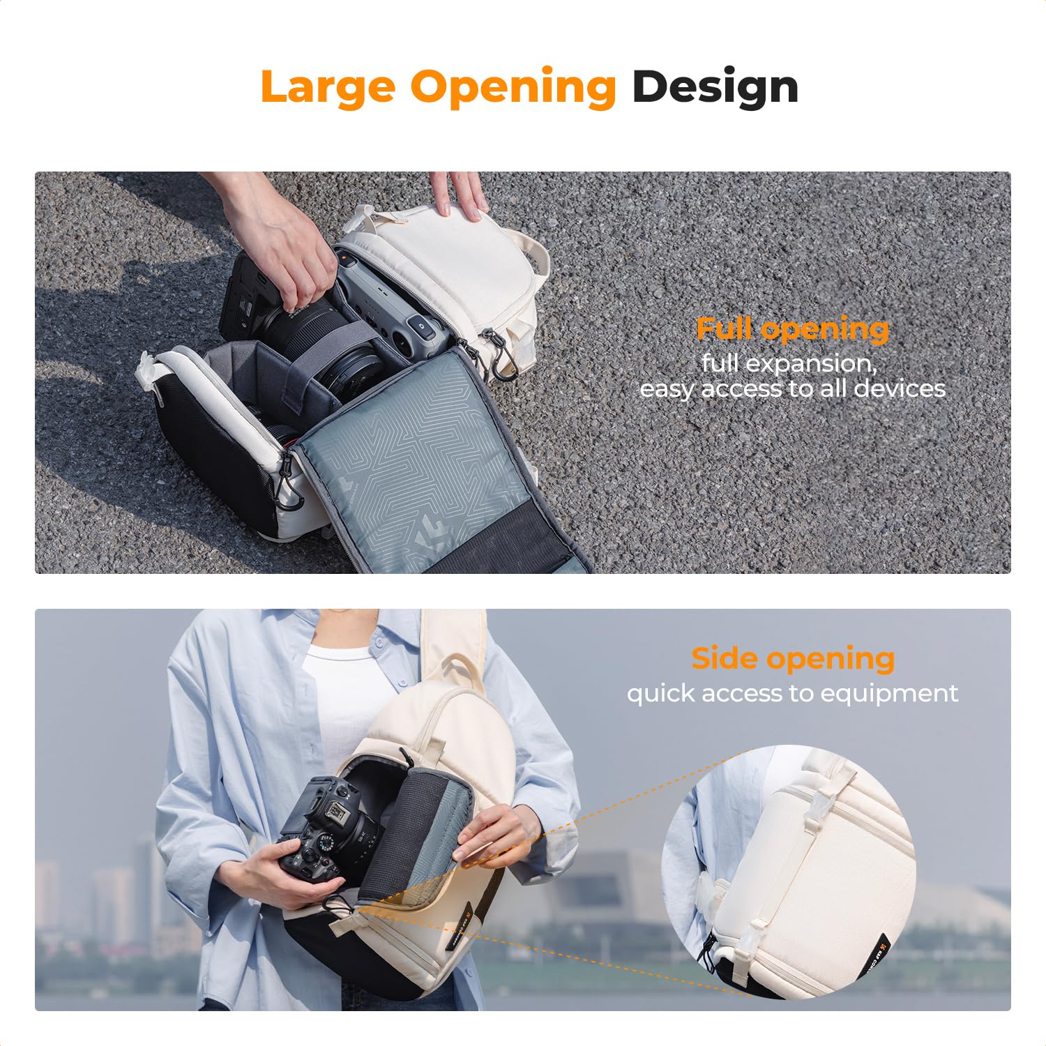 K&F Concept Torba na aparat dla fotografów, profesjonalny wodoodporny plecak na ramię 10 l do aparatów DSLR, SLR, Canon, Nikon, Sony