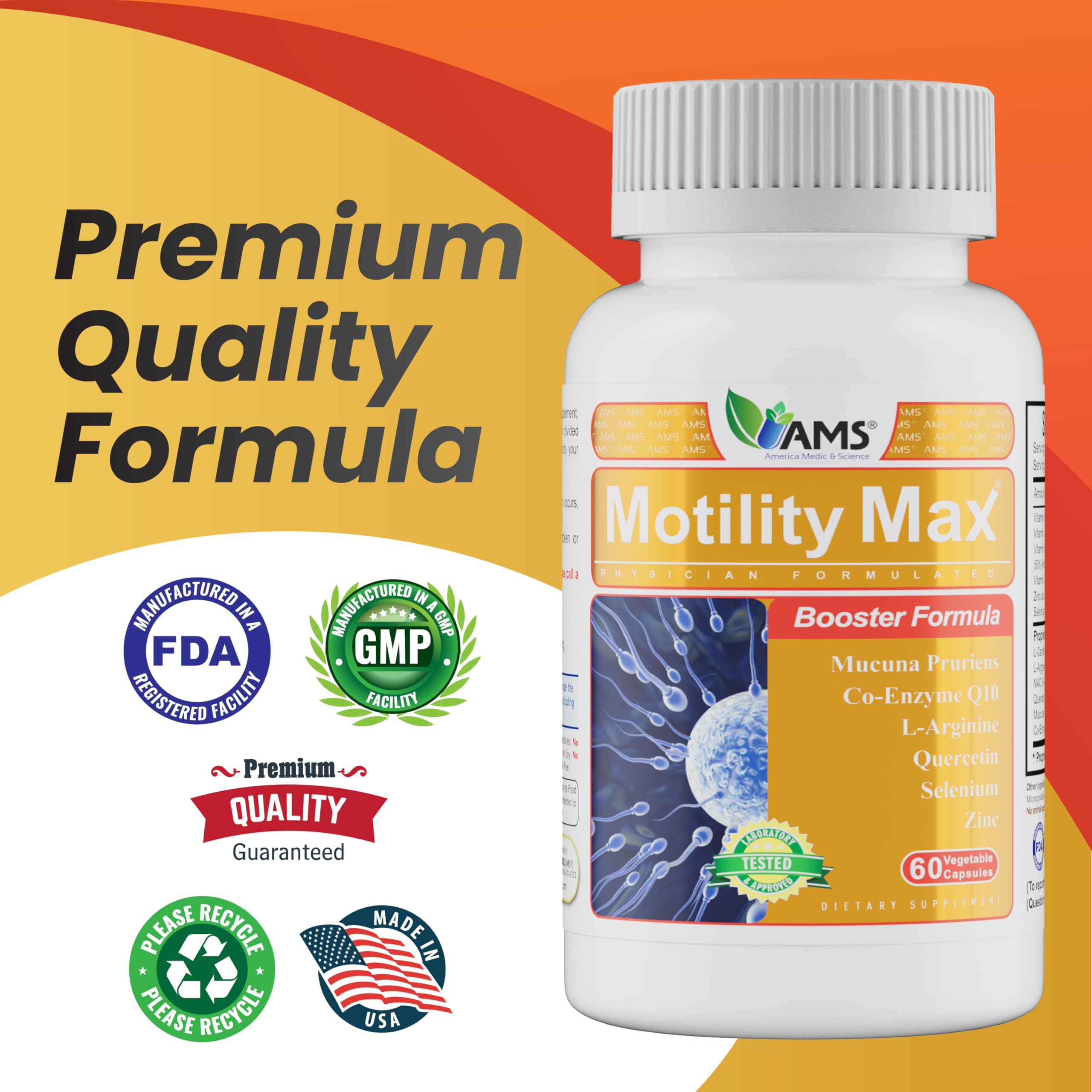 Motility Max – Supports Sperm Motility & Reproductive Health Promotes Healthy Blood Flow, Libido & Testosterone Levels Antioxidant Formula with L-Arginine, L-Carnitine & Essential Nutrients 60 Capsule — Amazon image 7