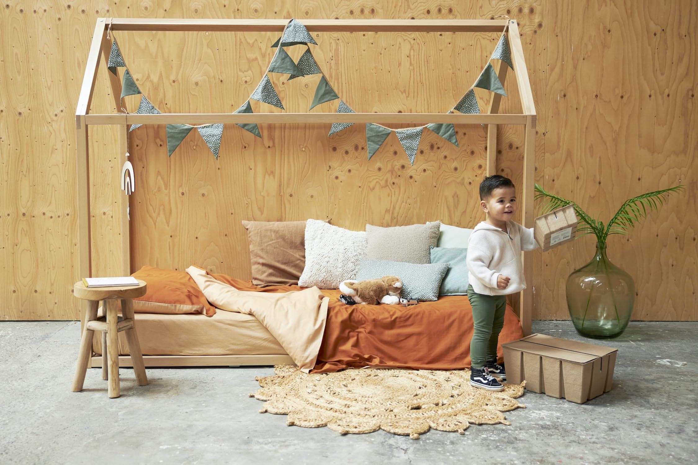 Pościel Meyco Home Uni na łóżko podwójne (bawełna, oddychający materiał, łatwa pielęgnacja, praktyczny składany pasek, wymiary: 240 x 200/220 cm), Camel/Warm Sand