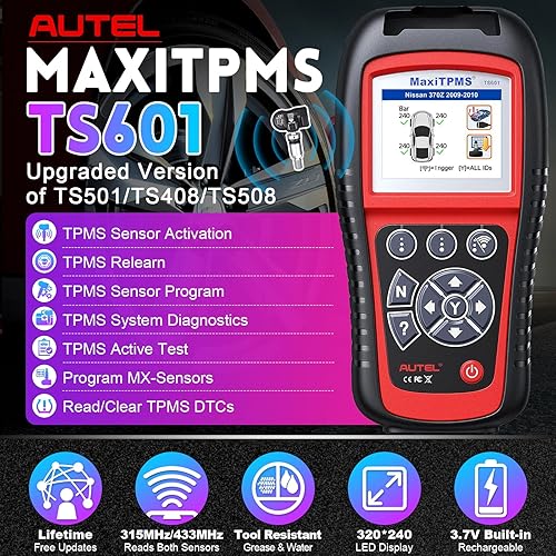 Miniatura 2 de Autel MaxiTPMS TS601 - Herramienta de escaneo, herramienta de programación TPMS, escáner OBD2 de Check Engine, herramienta de reaprendizaje TPMS,
