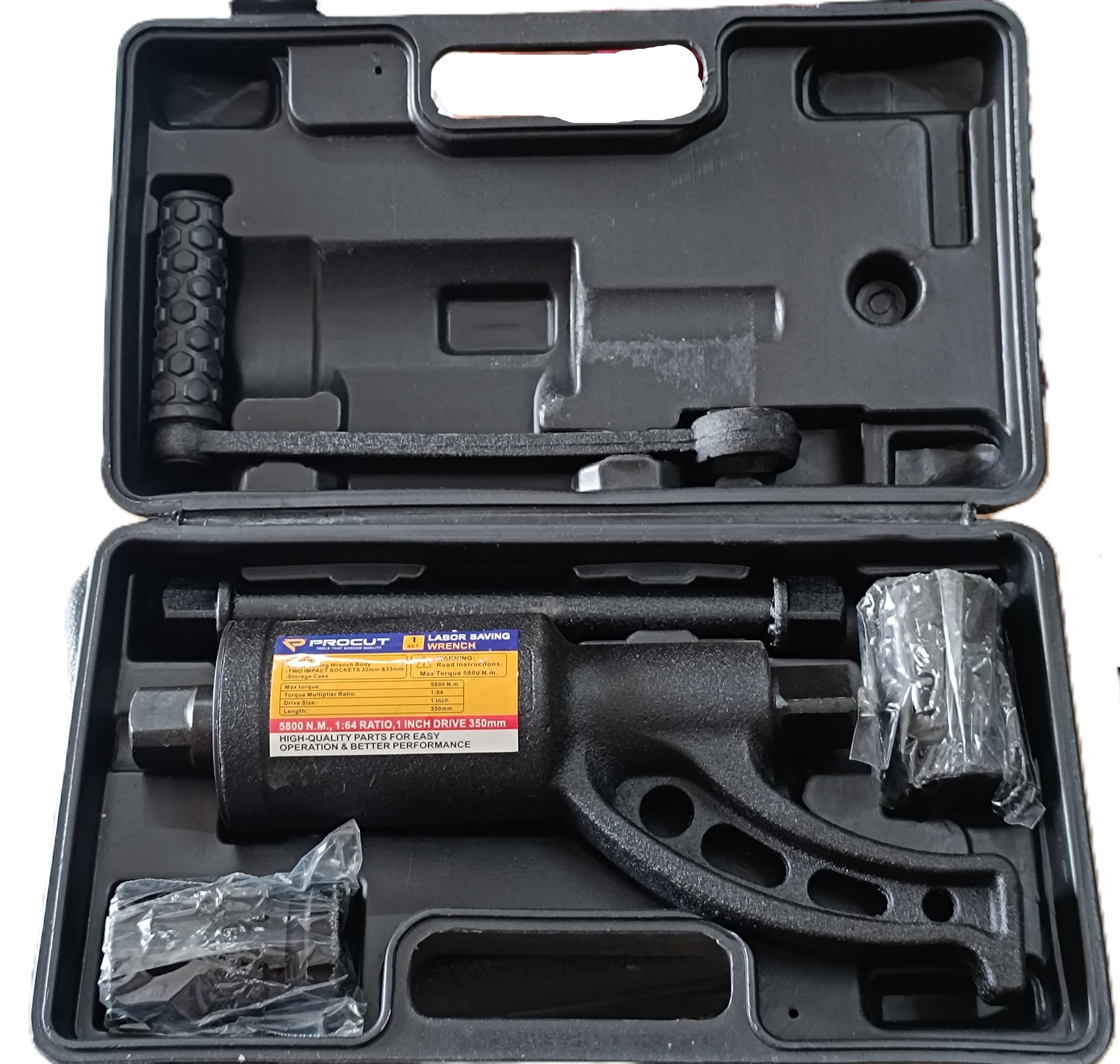 RAED Labour Saving Wrench 1" Sq Drive Torque Multiplier 1:64 Ratio Labor Wrench To Manually Remove Tight Bolts From Heavy Vehicles Trucks, Lorry, Buses Max Torque 4800Nm, Box End-image-17