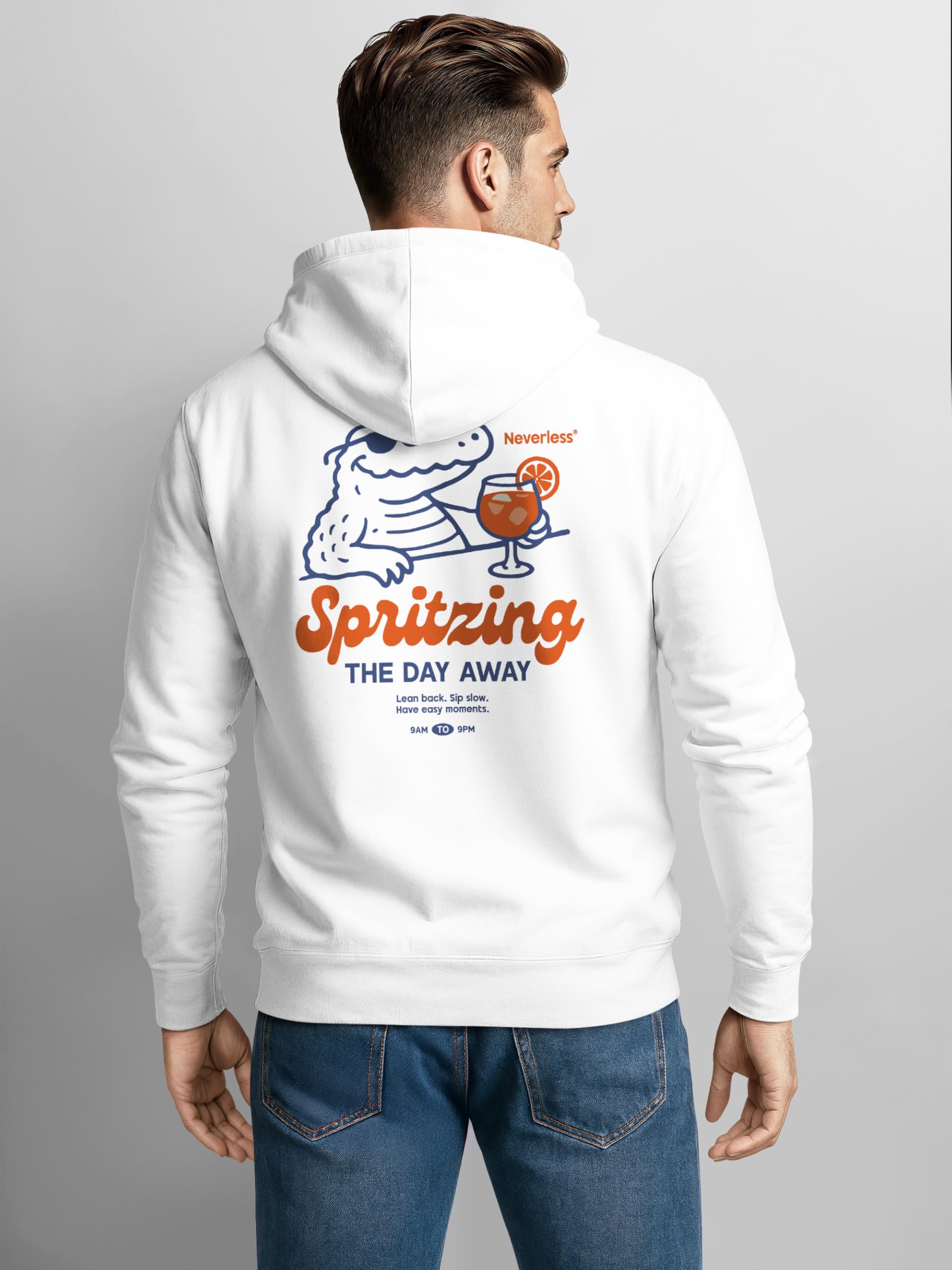 Neverless Sudadera con capucha para hombre con estampado de salpicaduras The Day Away | Divertida sudadera con capucha con estampado de cóctel verano divertido estilo callejero