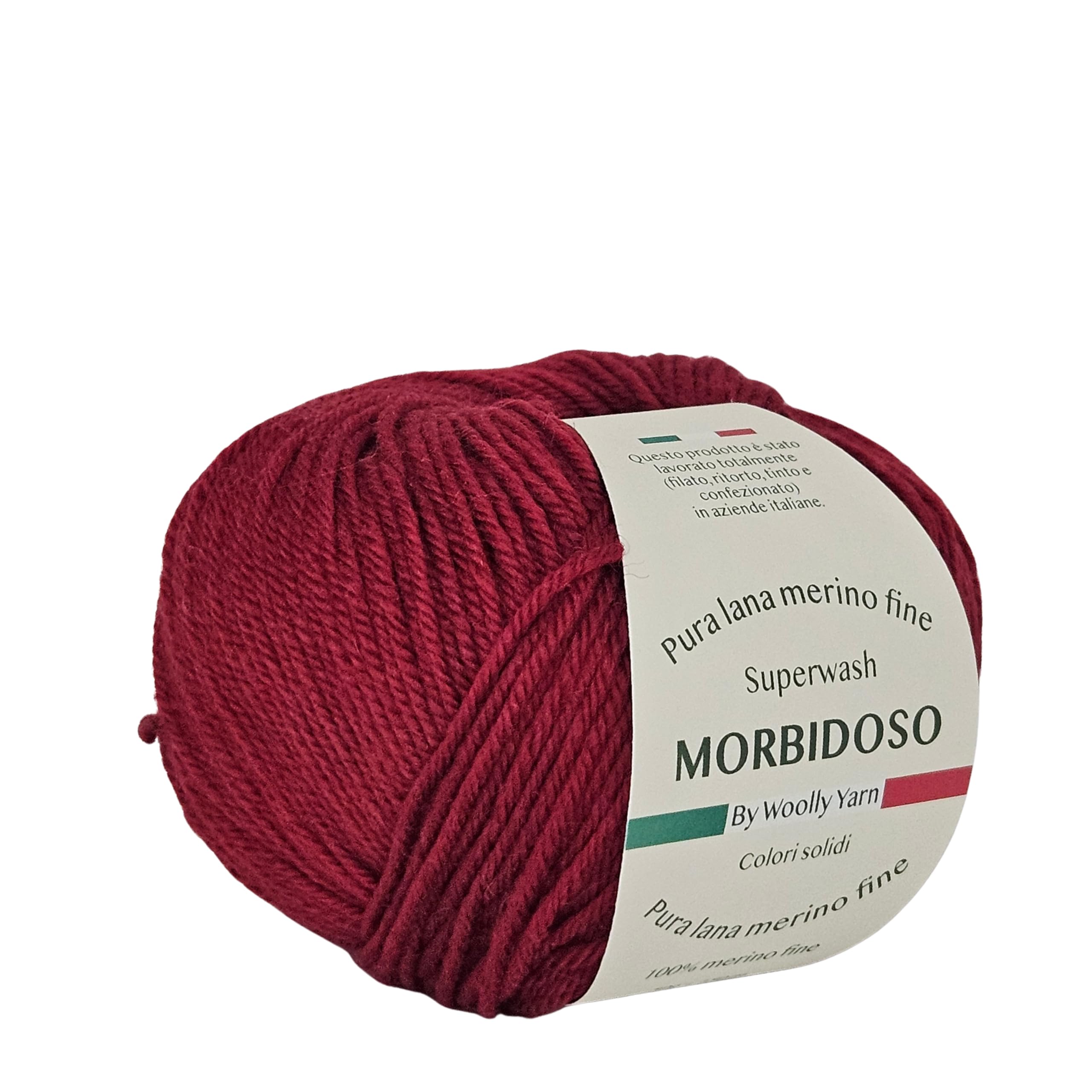 100% Shrink-proof Merino Wool Ball for Crochet and Knitting, Baby Wool, Plain, 50 g, 150 m, for Blankets, Clothing and Much More (Dark Red 1010) — image 1