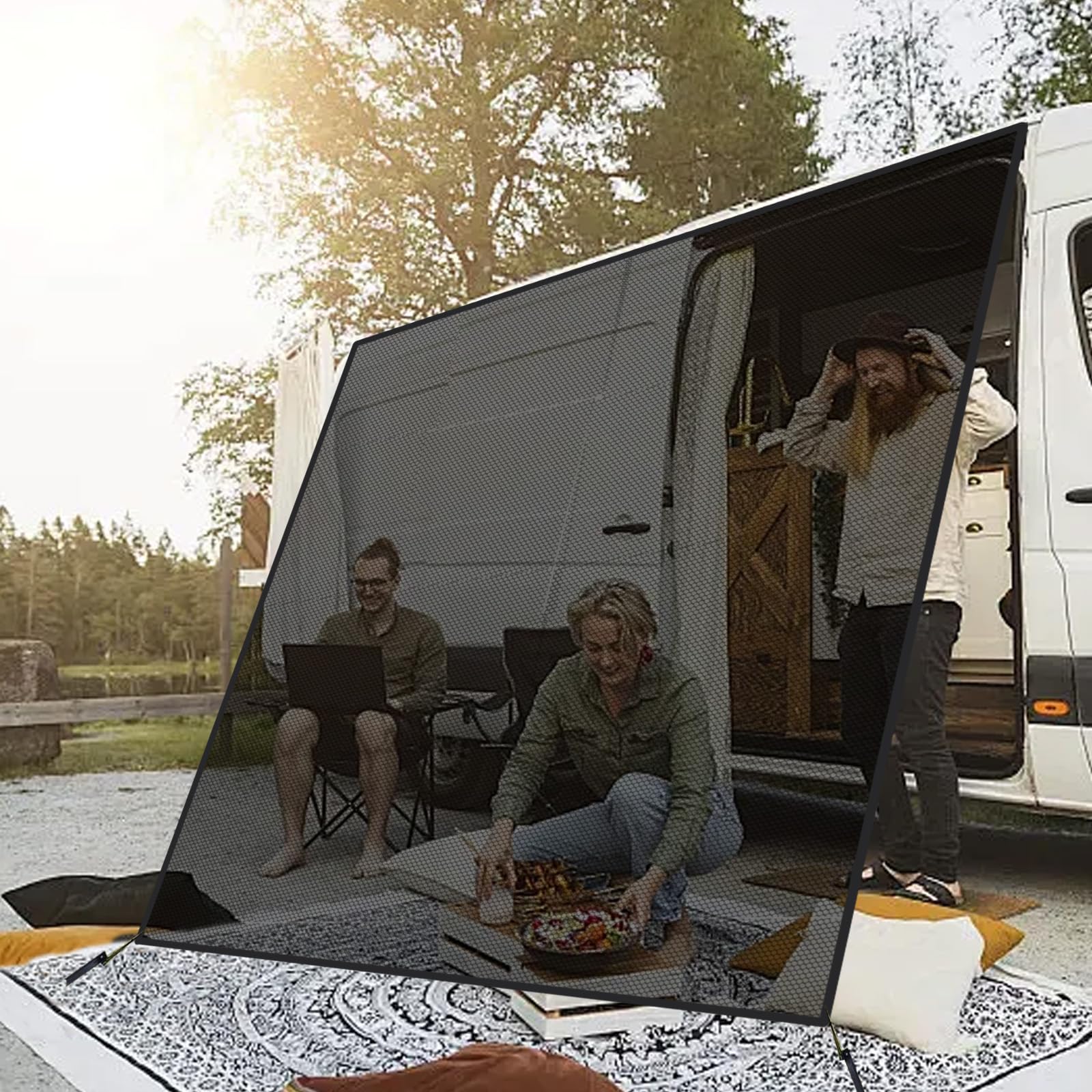 Sonnenschutz für Wohnmobile,Universeller RV Markisen Sichtschutz mit Kompletten Kits,Sunblocker Markisen 2.46Mx3.35M,Seitenwand für Markise,Wohnmobil View Blocker Sonnenschutz Auto & Motorrad