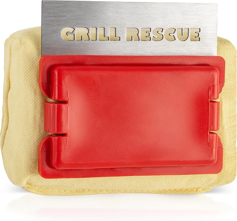 Grill Rescue BBQ Cabezal de limpieza reemplazable para raspador, sin cerdas, herramientas raspadoras duraderas y únicas para rejillas de hierro fundido o acero inoxidable, limpiador de barbacoa (cabezal raspador)
