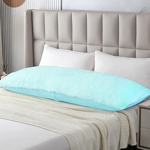 Miniatura 3 de ROLJZTY Funda de almohada corporal con cremallera, funda de almohada de piel sintética lanuda de 21 x 54 pulgadas, funda de almohada suave de felpa