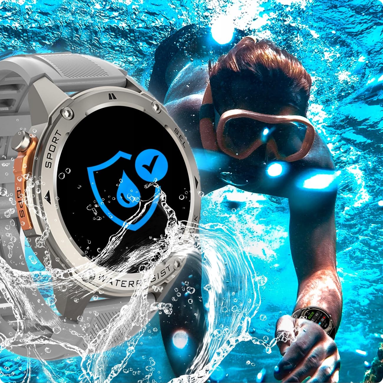 SMARTWATCH MĘSKI GPS ZEGAREK AMOLED MENU POLSKIE WODOODPORNY SPORT ROZMOWY