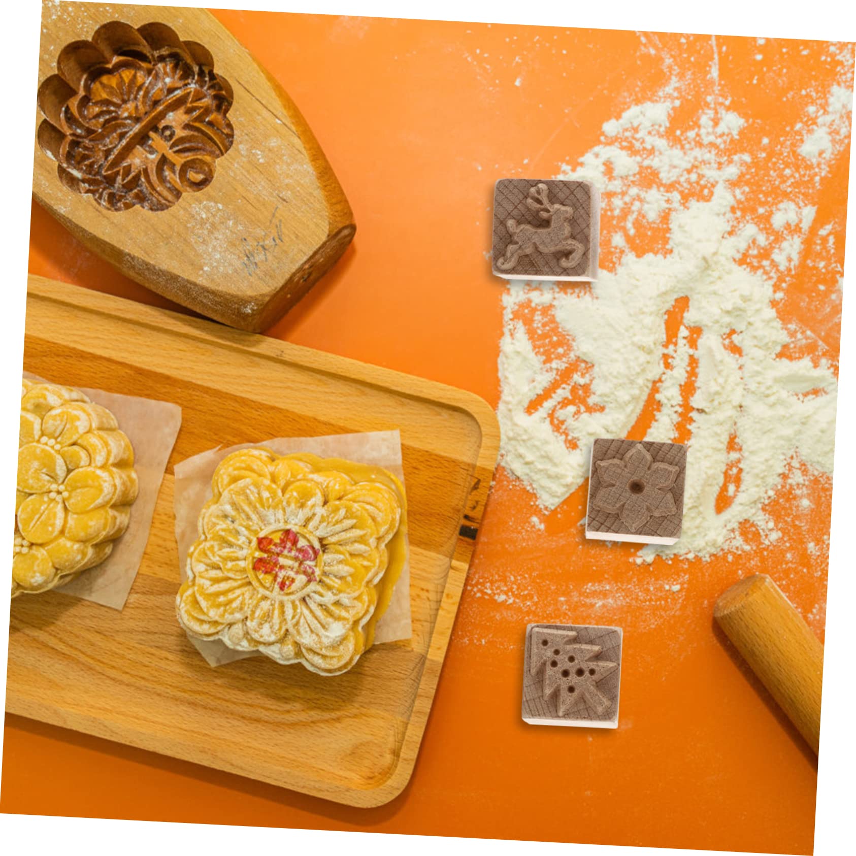 Amosfun 12 Piezas Sello De Pastelería Impresión De Galletas Sello De Galleta 3d Galleta De Arbol De Navidad Estampadora De Pan Sello De La Magdalena Sello De Molde Para Pastel De Haya