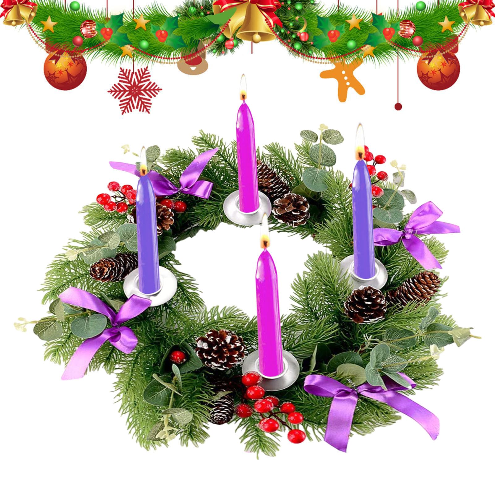 Anneaux de bougies artificielles pour table de Noël sans épines