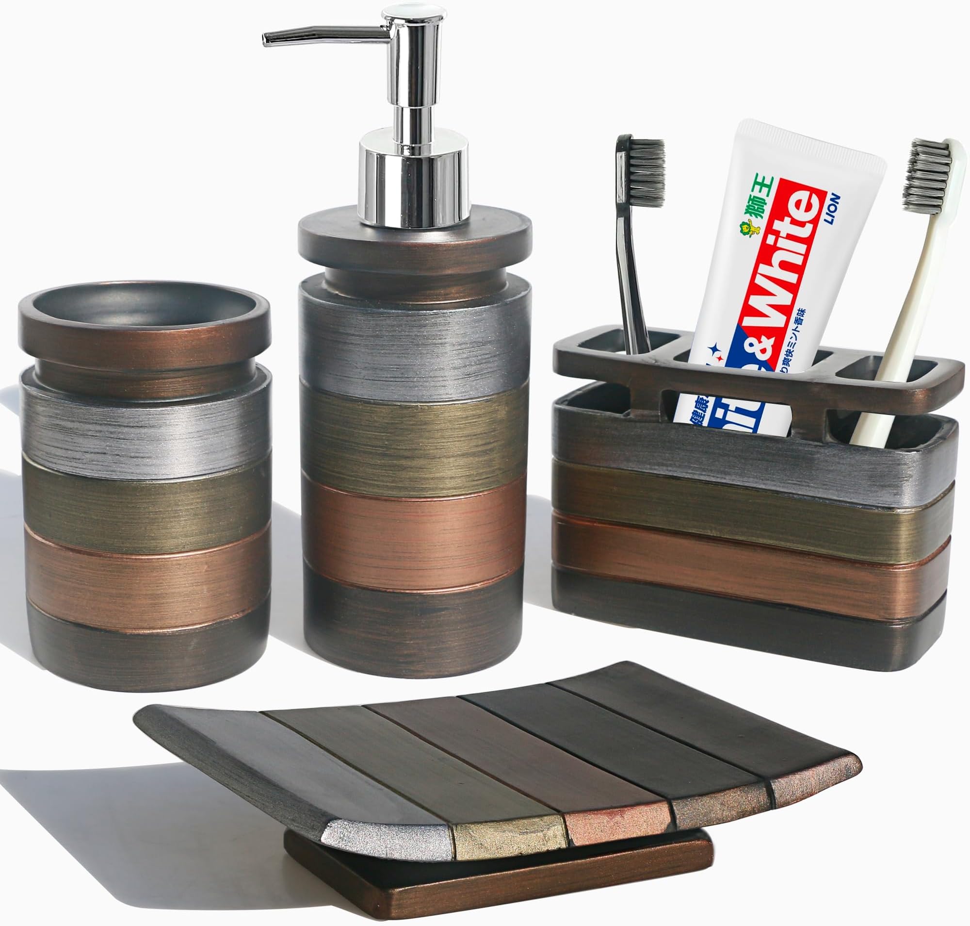 Amazon.com: LUANT Bathroom Accessories Set Including Cup, Toothbrush ...