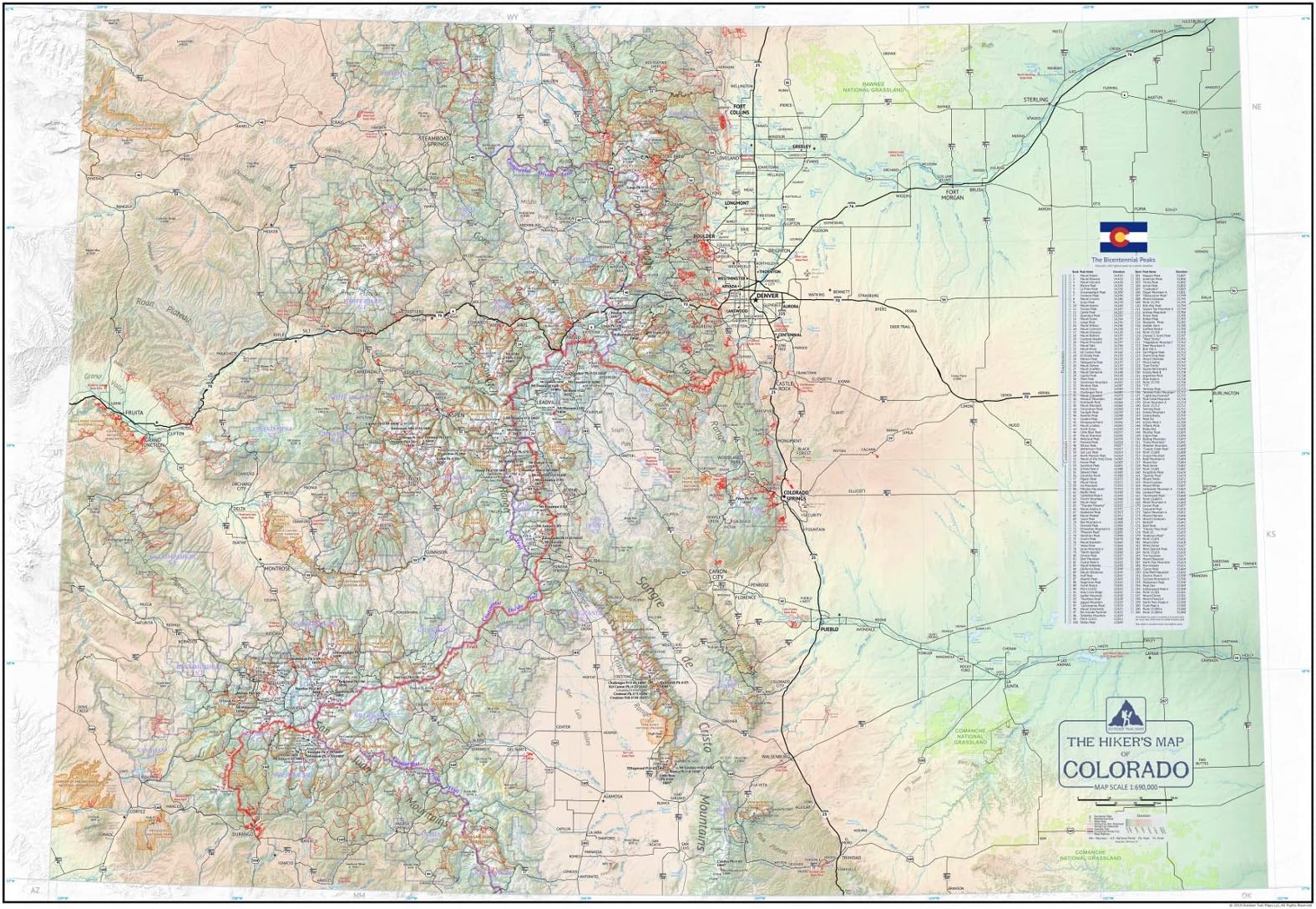 Amazon.com : 36x48 Colorado State Official Executive Laminated Wall Map ...