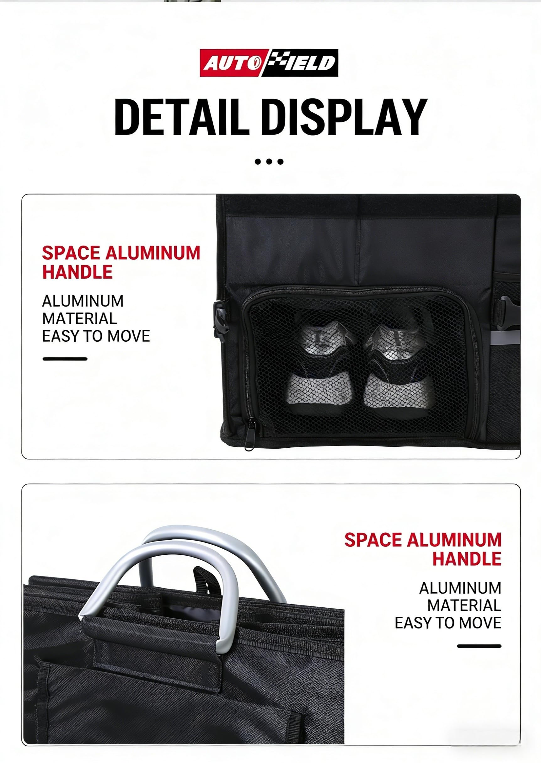 Organizer per Bagagliaio, Multi Scomparto Impermeabile Trunk Organizer Contenitore Pieghevole con Strisce Riflettenti Universali Accessori,Grey-55L Classic