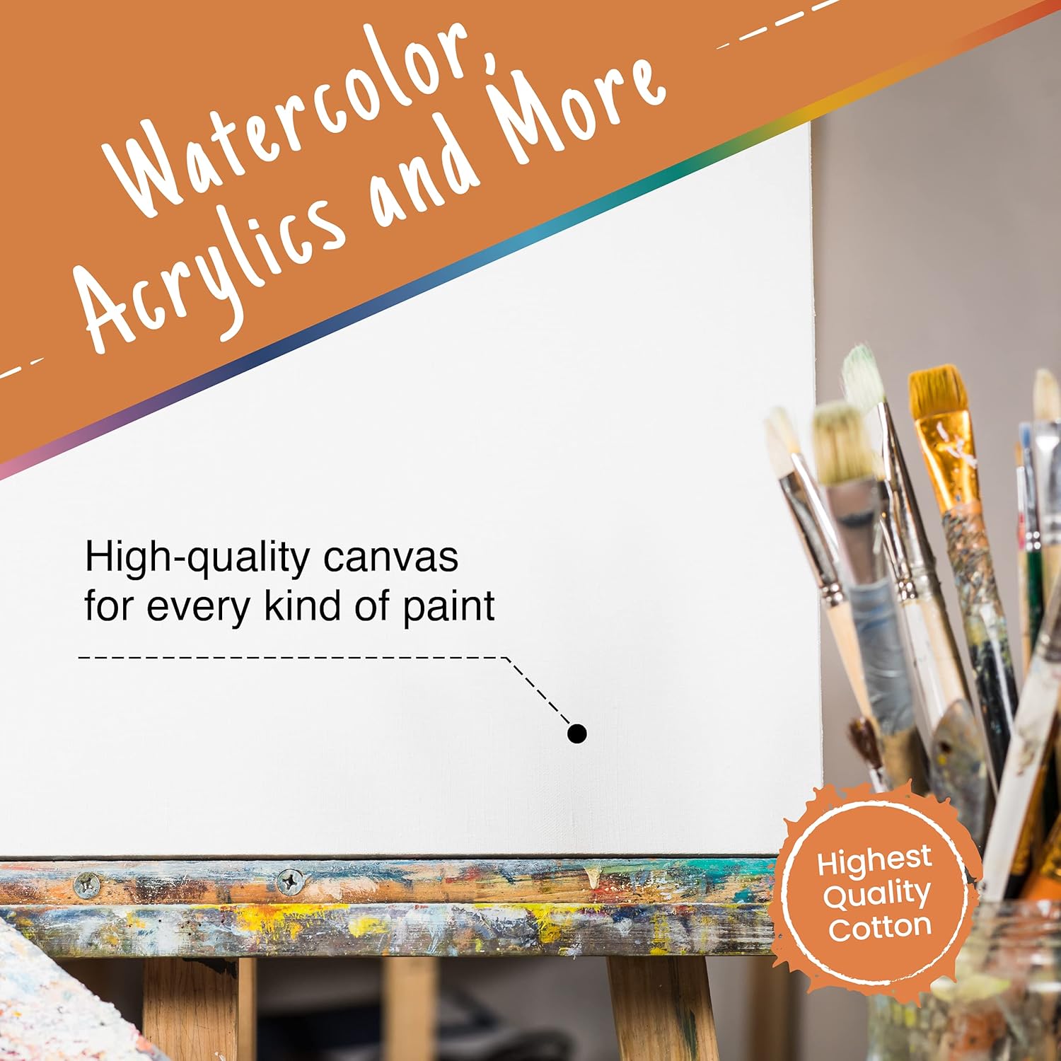 Crafts 4 All Stretched Canvas Boards for Painting - 8 Pack of 11x14 Blank Art Canvases, Framed Canvas for Painting with Acrylic & Oil Paint, Pencil, Pastels, Charcoal : Arts, Crafts & Sewing