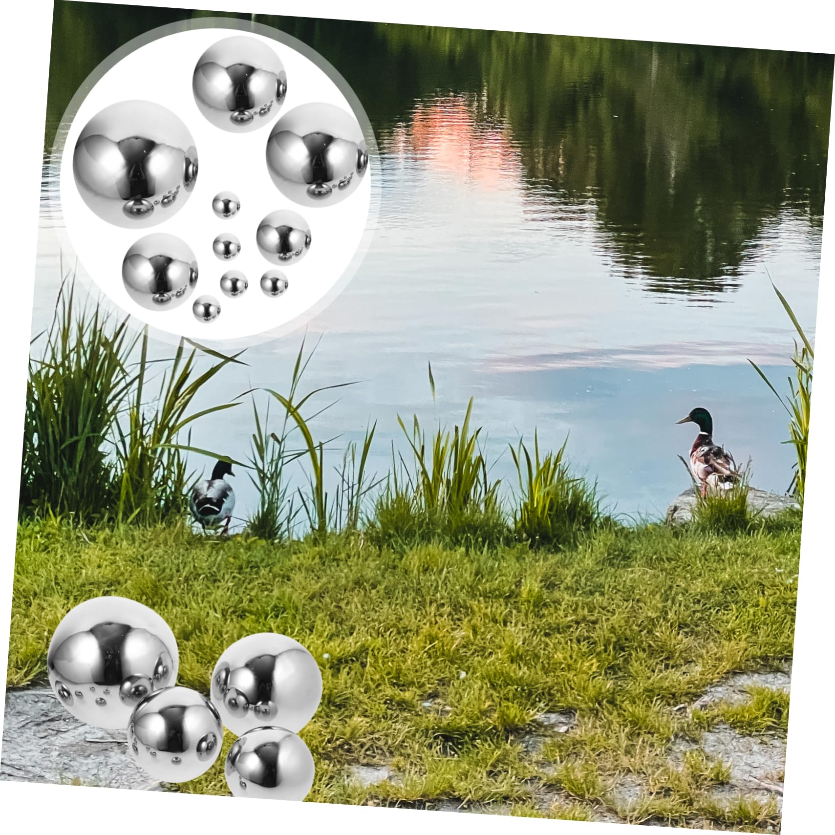 10 Sphères Miroir en Acier Inoxydable pour Décoration de Jardin
