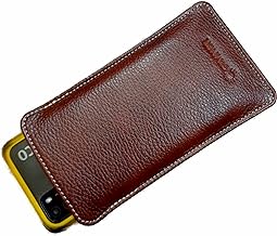GIMNER Genuine Leather Mobile Pouch, Pouch for All 6.2 to 6.5 Inches Mobile, Universal Mobile Pouch for Men and Women (Brown (Holster))