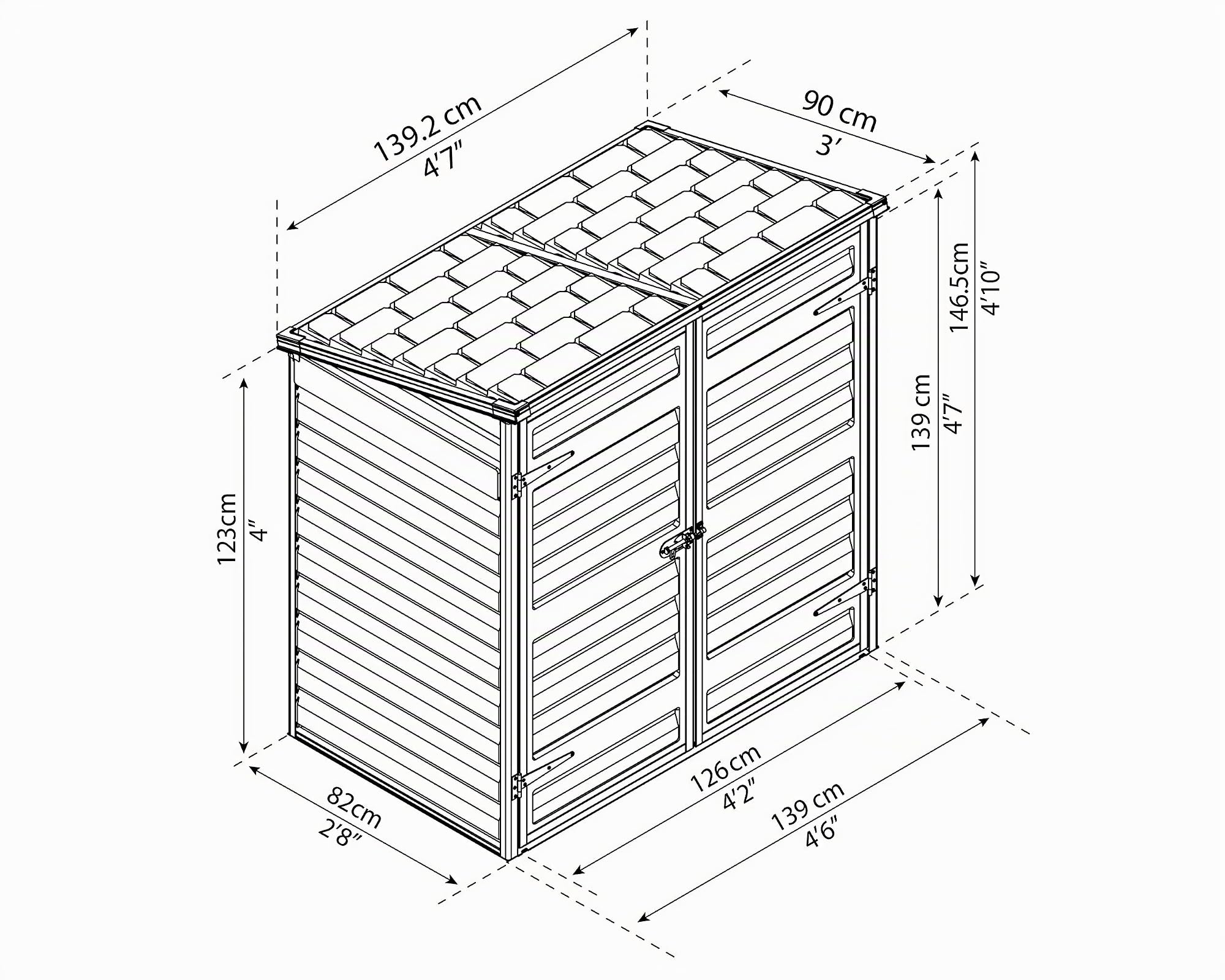 Palram - Canopia Madeira Gartenbox Gerätebox Grau Aluminium Polycarbonat