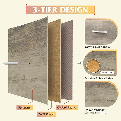 Miniatura 6 de WLIVE - Cómoda para dormitorio con 5 cajones, cómoda ancha de tela, torre organizadora de almacenamiento con cajones de tela para armario, sala de