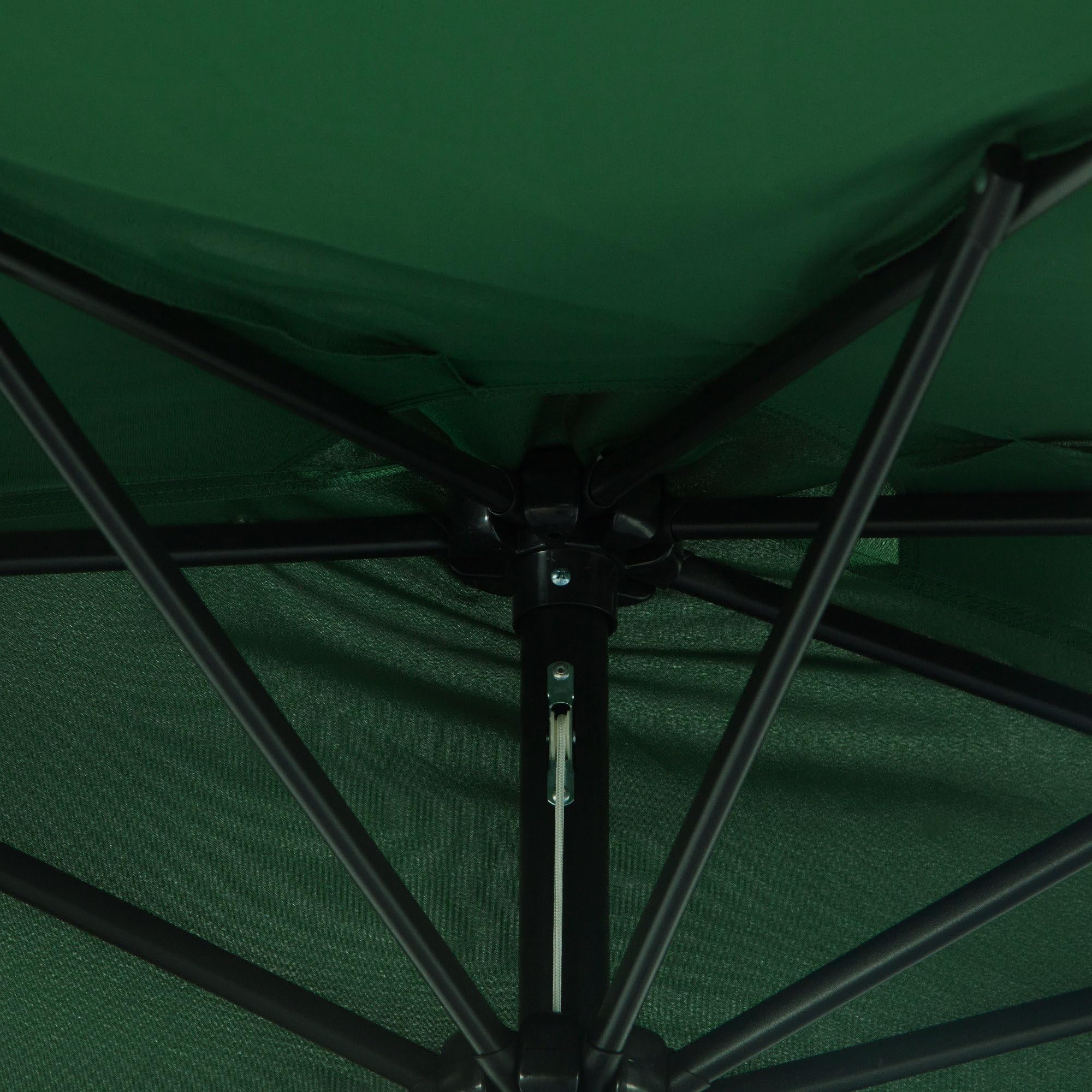 Outsunny Demi Parasol 5 Entretoises Métal 2,93 x 1,5 x 2,49 m