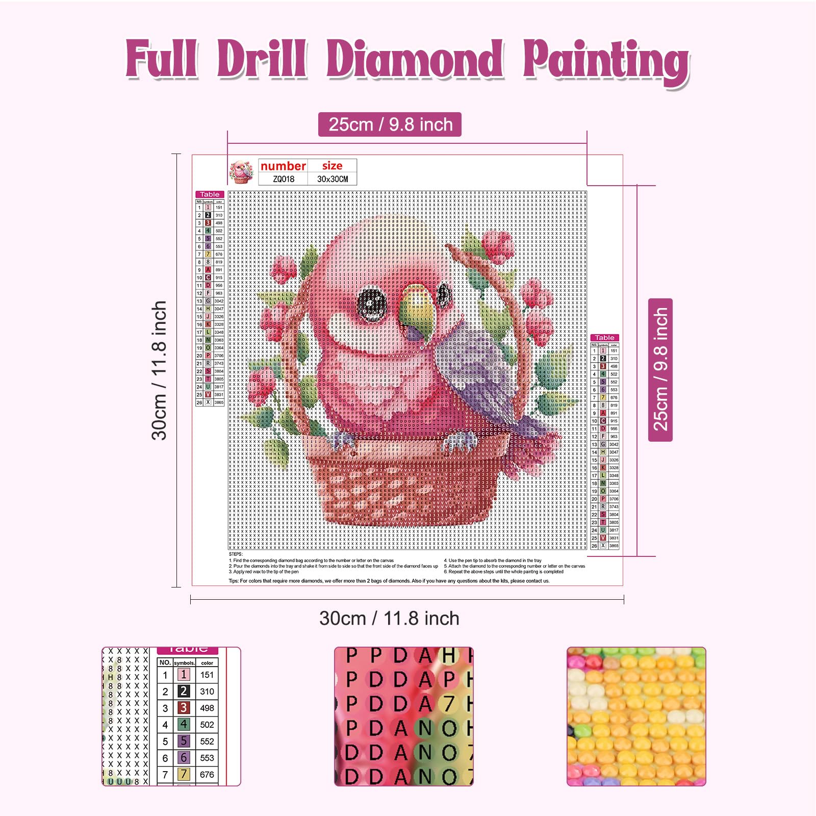 NAIMOER 4 Pezzi Diamond Painting Animali – Kit Completo 30x40cm Per Adulti E Bambini