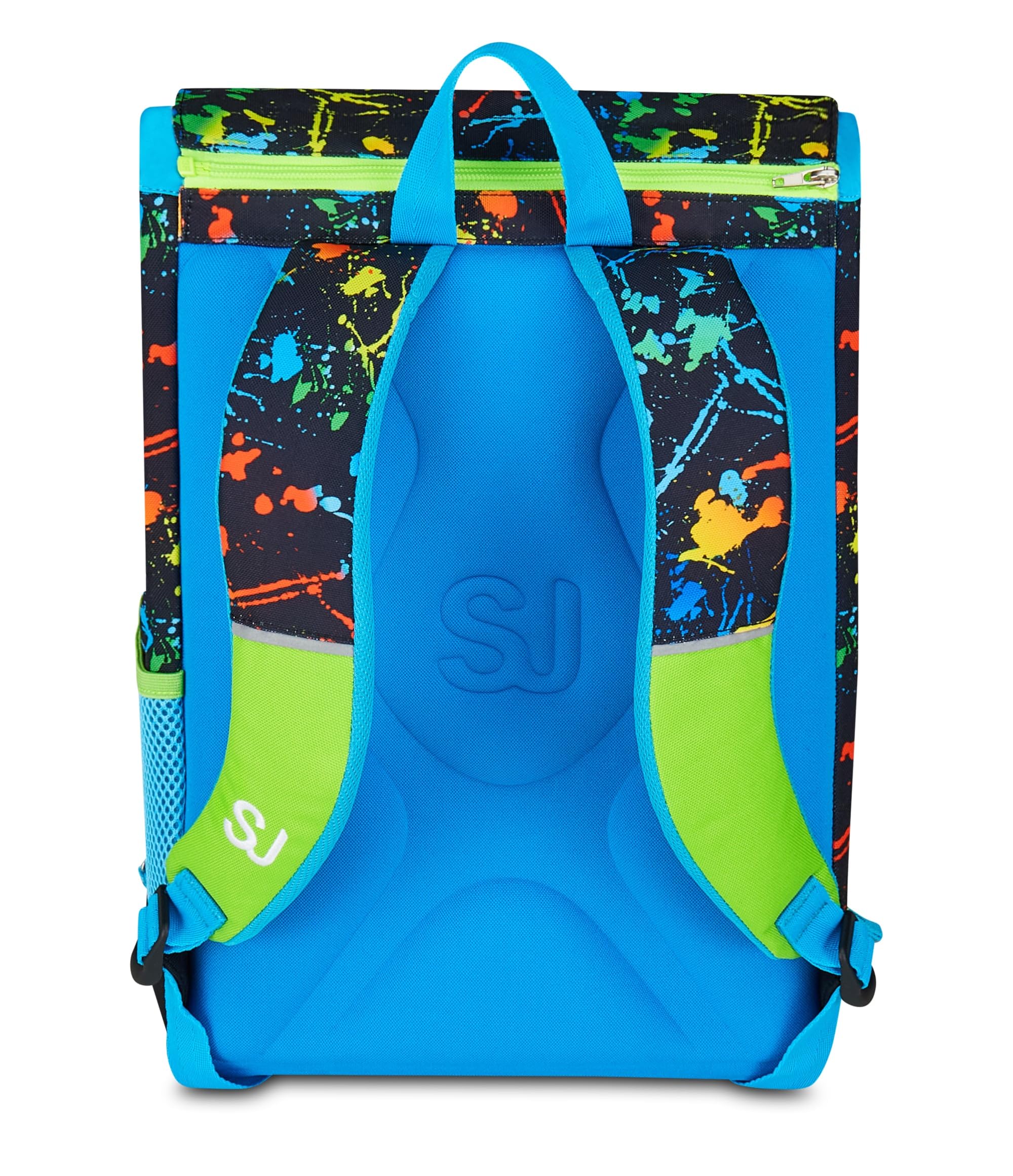 SJ GANG STYLE JAM GANG Zaino Scuola Estensibile Big LED LOOK, Nero, Zaino con Divisorio Interno, Tasca Superiore con Occhi LED, Tasca per Borraccia, 24 L, Zaino Scuola Elementare, Bambino