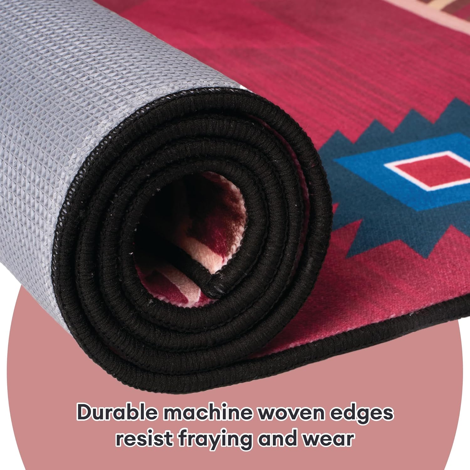 Native American Area Rug, Tribal Diamond Rugs, 3x5 ft Farmhouse Decor, Western Carpet for Livingroom, Kitchen, Bedroom D01