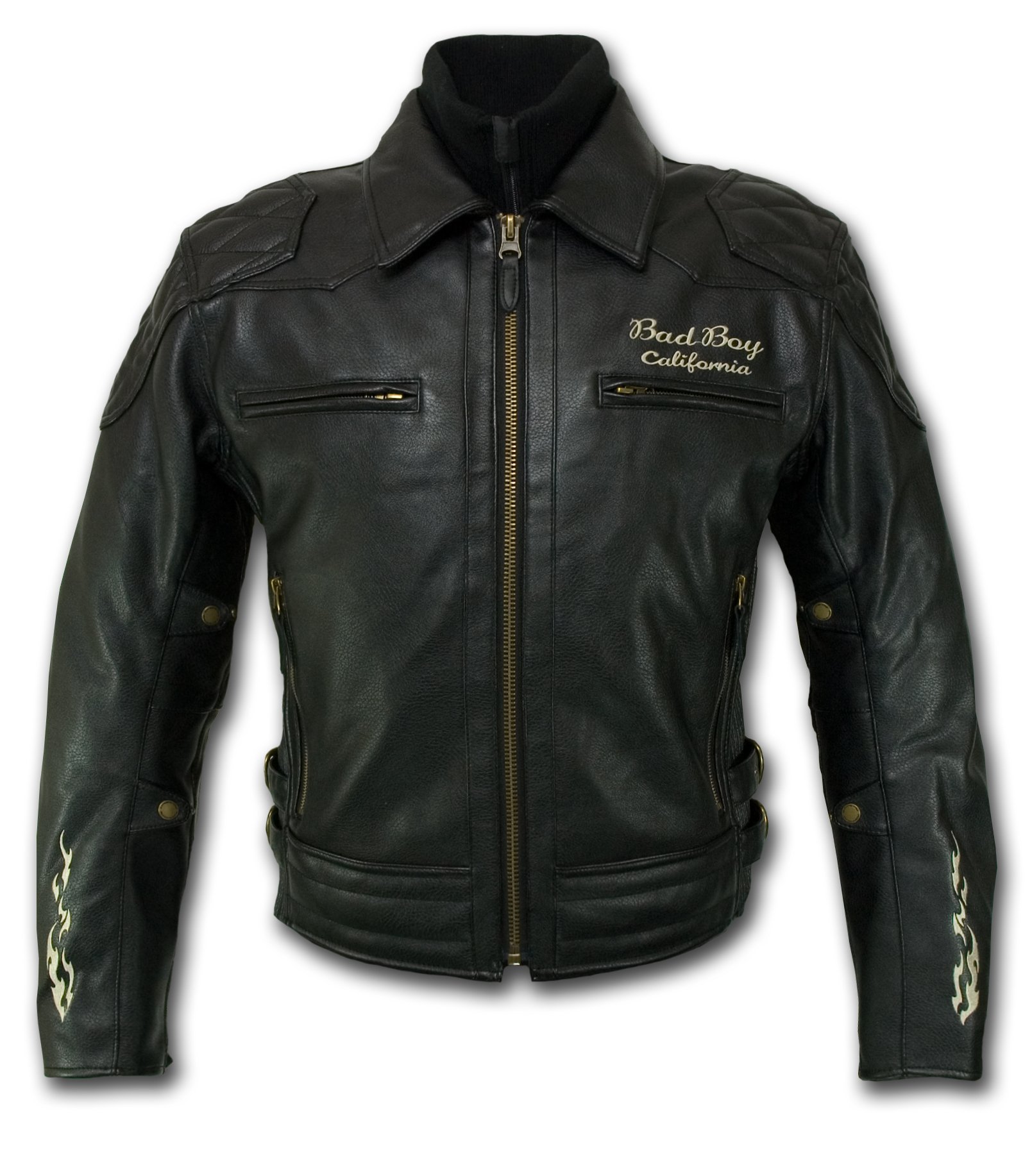 Amazon | [バッドボーイ] フェイクレザージャケット BLACK/IVORY XL 