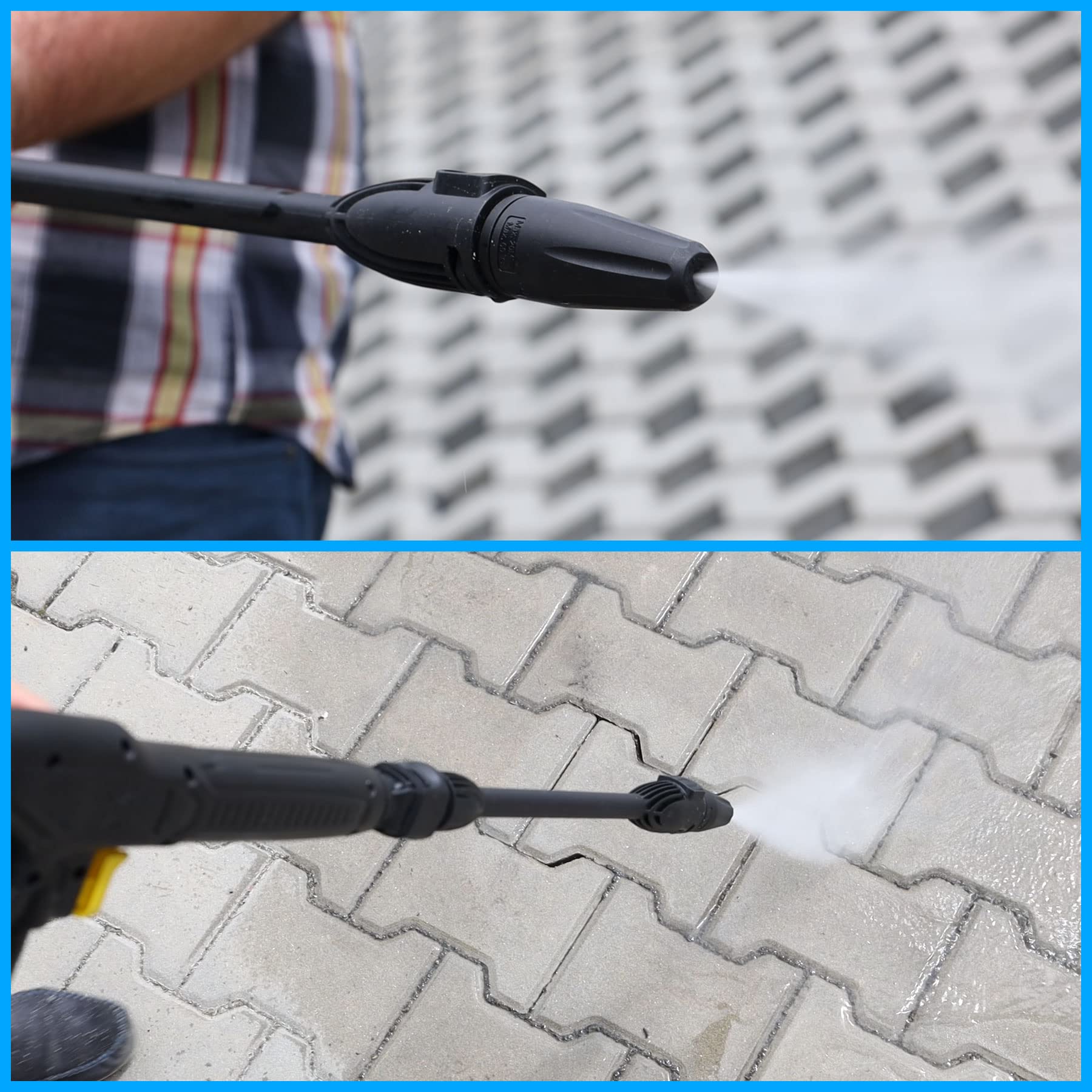 TECHKAR Pistola per idropulitrice Tubo e lancia ad alta pressione da 5 m – Accessori Karcher K2 – K5 – Ugello regolabile Vario per idropulitrice – Connessione rapida a clic