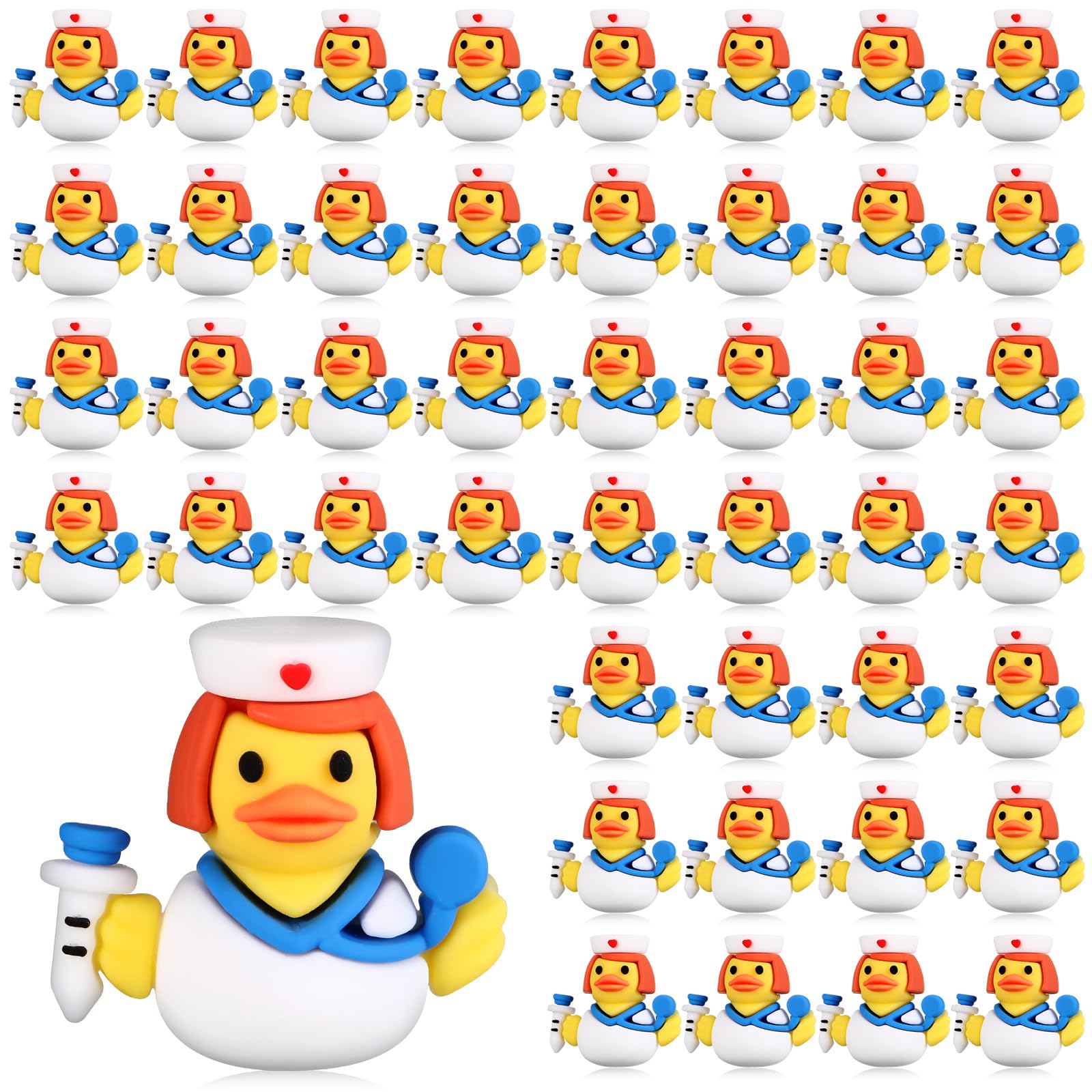 Gejoy 50 Pcs Mini Nurse Rubber Ducks Nurse Appreciation Figurines Bulk