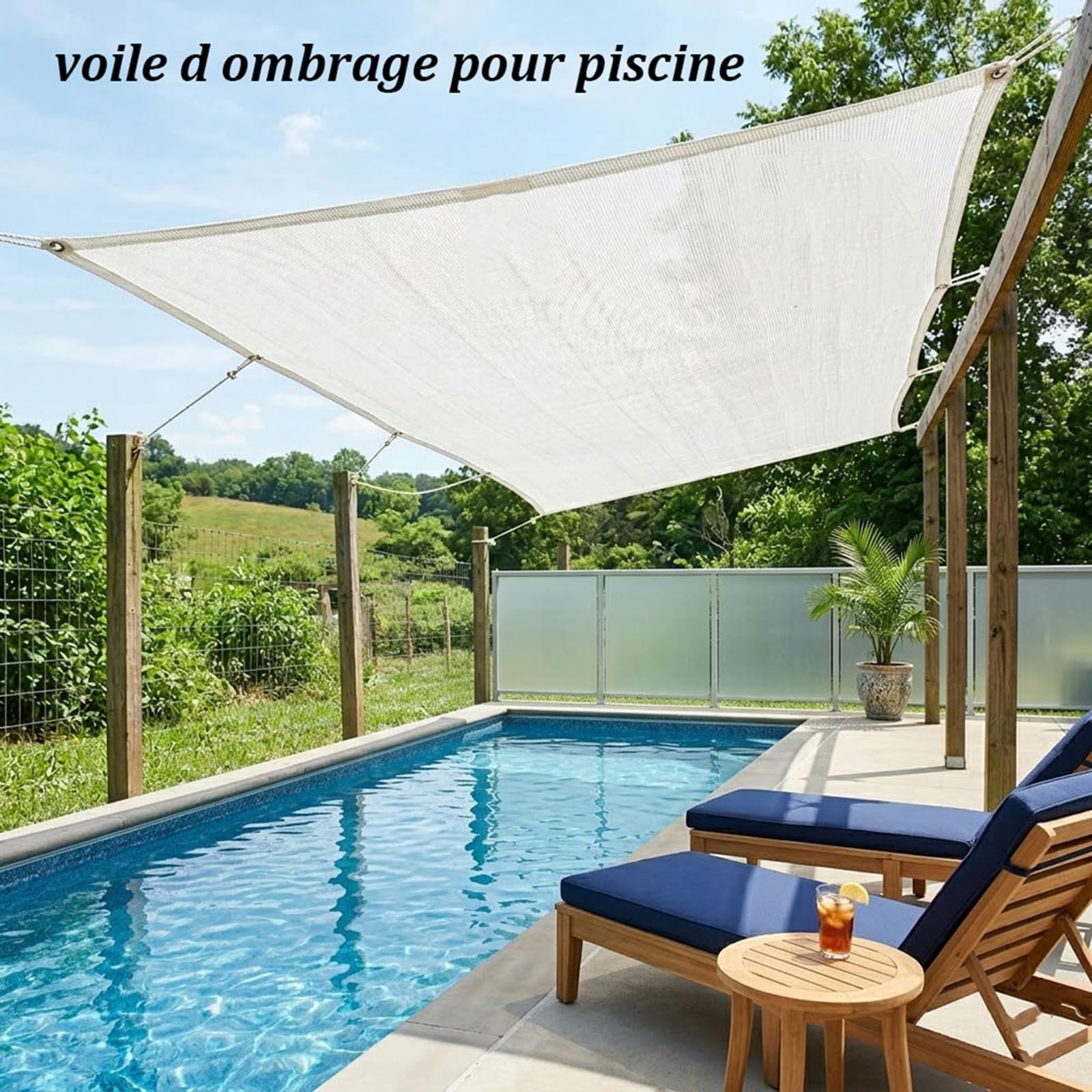 Filet D'ombrage 50% Blanc avec Œillets, Toile Ombrage Respirant Anti-UV