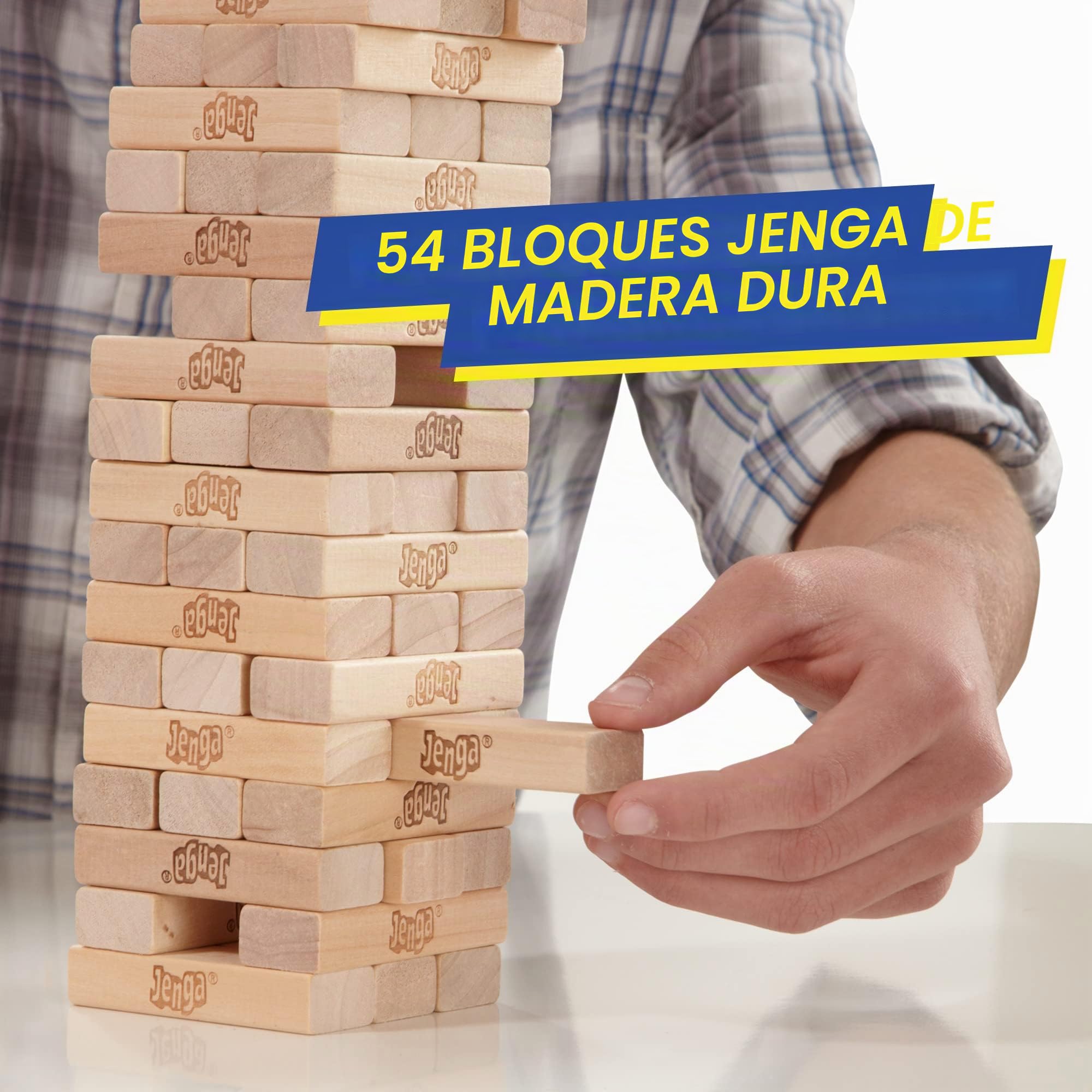 Hasbro Gaming Jenga, Juegos de Mesa para Niños y Niñas de 6 Años o Más, Fiestas con Amigos, Habilidad y Estrategia