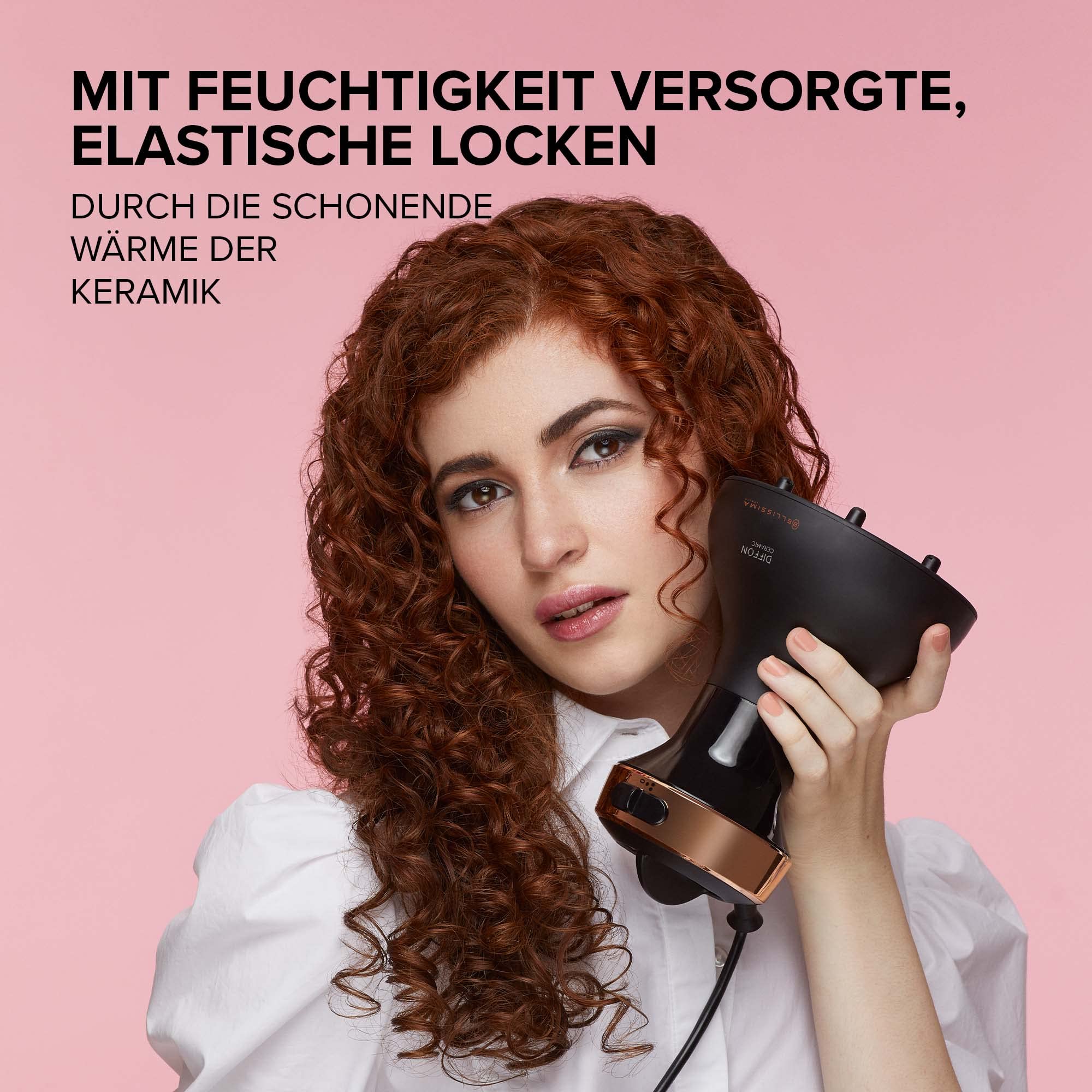BELLISSIMA My Pro Diffon Ceramic DF1 3000, Heißluftdiffusor für lockiges Haar, Keramiktechnologie, 700 W, 2 Luft/Temperatur-Kombinationen, ohne Kraus-Effekt