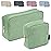 MAGEFY Makeup Bag for Purse, 2 Pcs Corduroy Cosmetic Bag for Girls Women Small Travel Makeup Pouch with Zipper(Green)