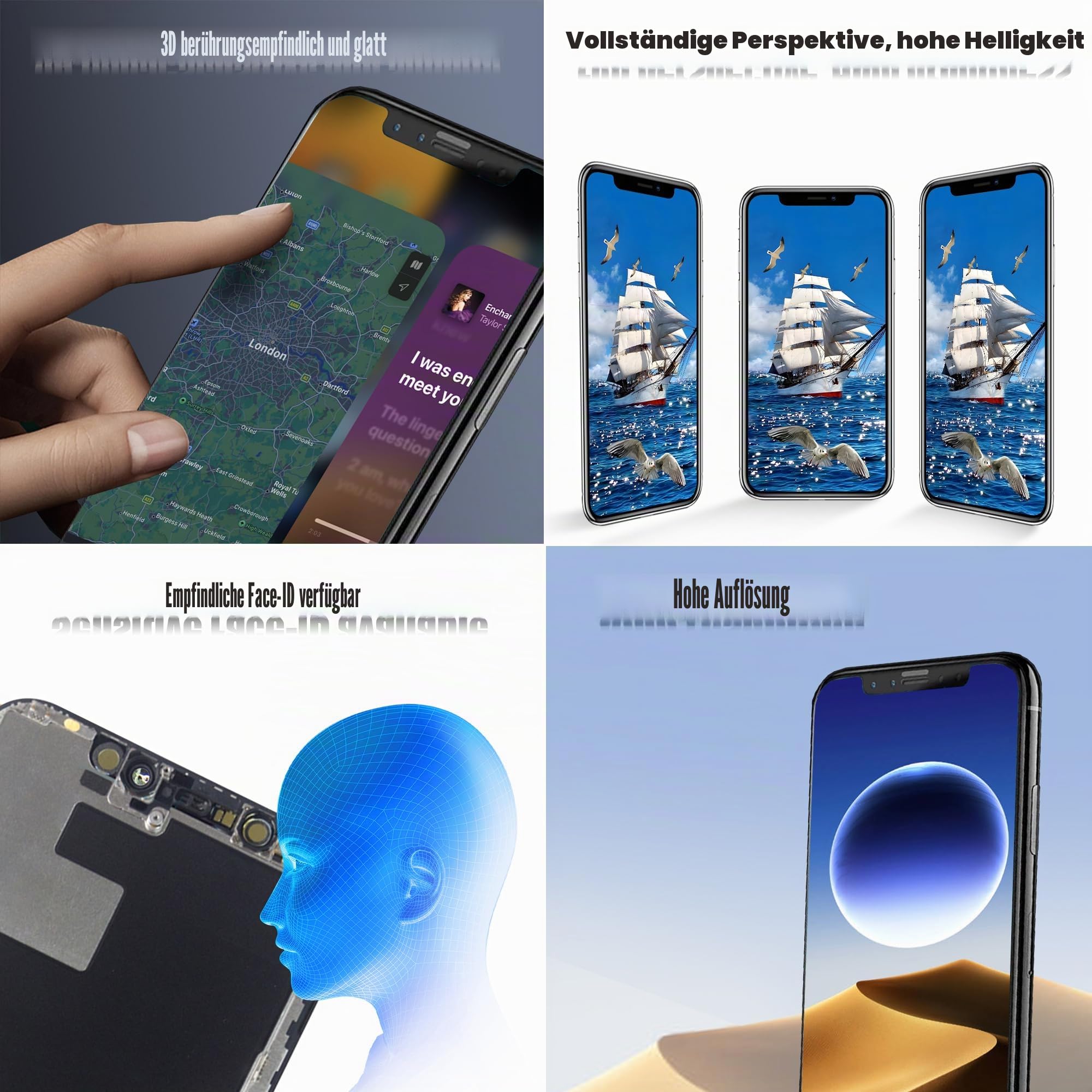 für iPhone 14 Pro Max Austausch des LCD-Bildschirms 6,7 Zoll Display-Digitalisierer Montage Touchscreen,mit Reparaturwerkzeug für die Rahmenmontage