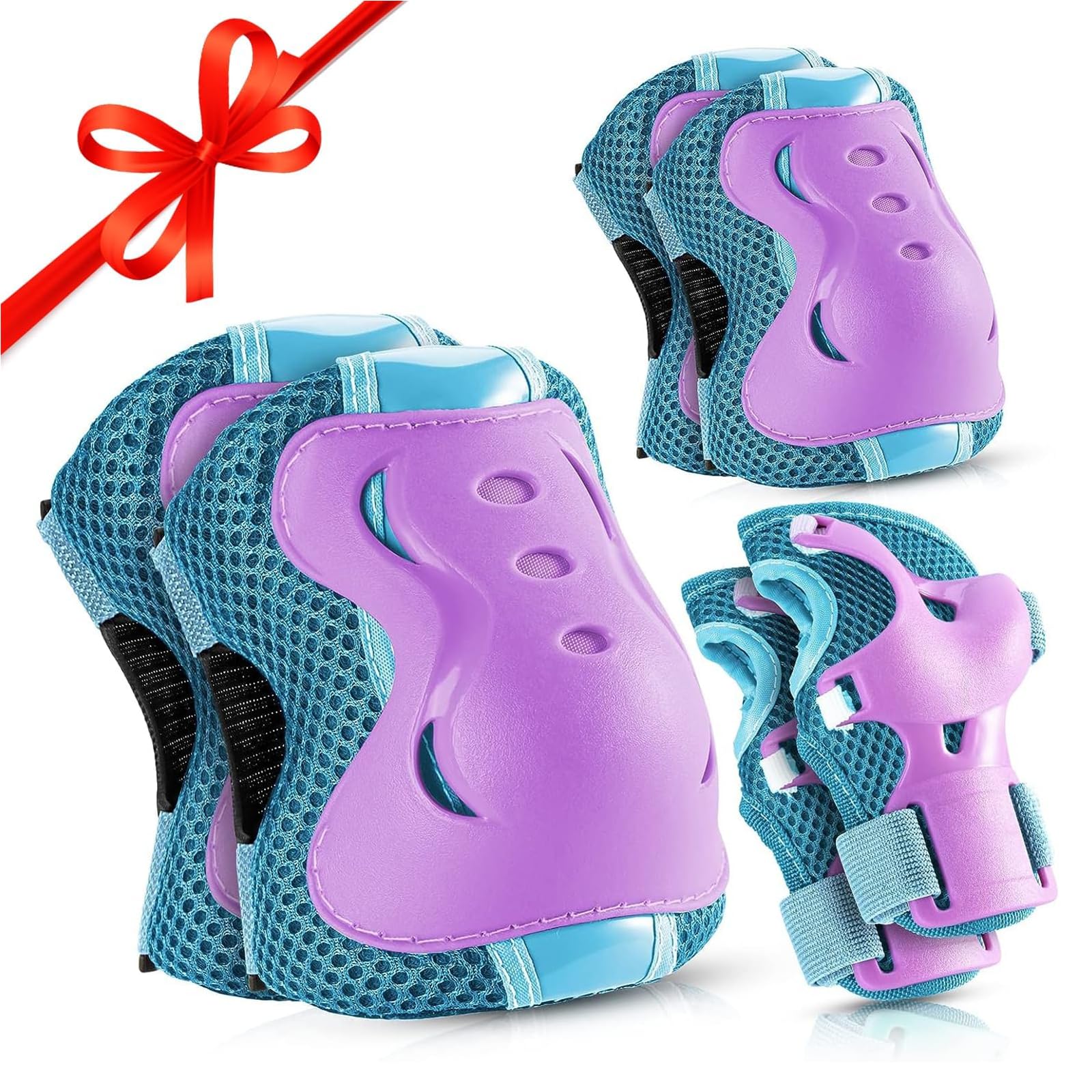 Photo 1 of BOSONER Kids' Knee & Elbow Pads Set - Blue & Purple