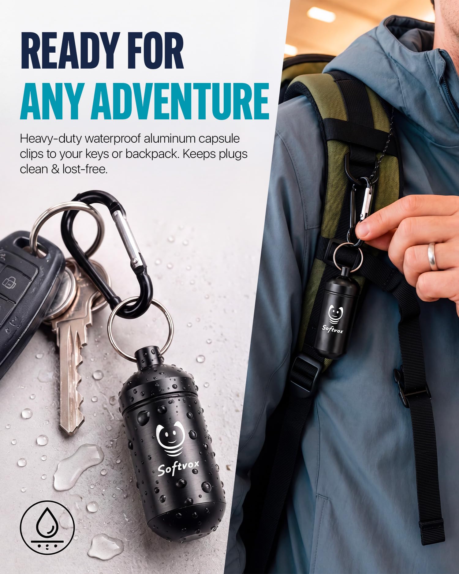 Bouchons d'oreilles en avion avec cordon pour soulager la douleur aux oreilles et la réduction du bruit, écouteurs d'égalisation de pression essentiels pour les voyages en avion, 100 bouchons