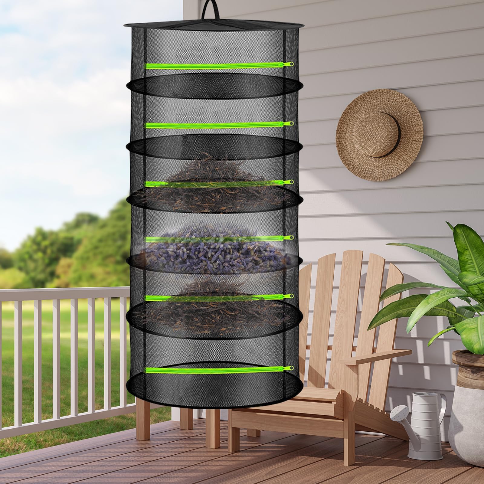 BORDEAG Rete Essiccazione Erbe, 120 * 60 cm Essiccazione Delle Erbe, Essiccatore Per Erbe Pieghevole, Stendino Per Erbe Aromatiche Rete Da Appendere Per Erbe, Fiori, Lampadine, Pesce, Etc(6 Strati)