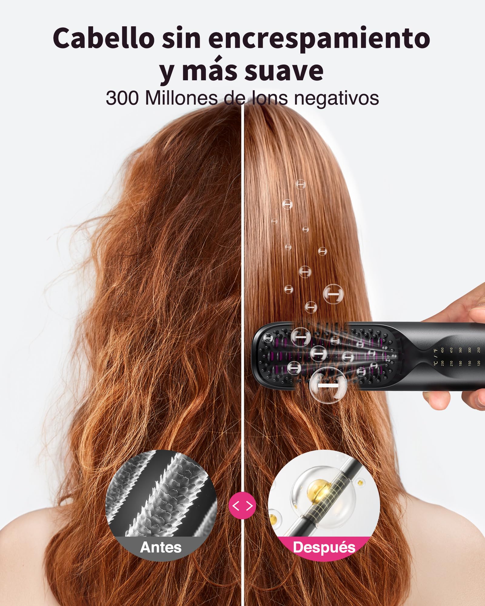 Bopcal Cepillo Alisador Pelo Inalámbrico, 10000mAh Mini Plancha del Pelo Profesional 3 in 1, Calentamiento Rápido 30S, Anti-Escaldaduras, 6 Temperaturas, 120-230 ℃, Use en Casa/Viaje, Negro