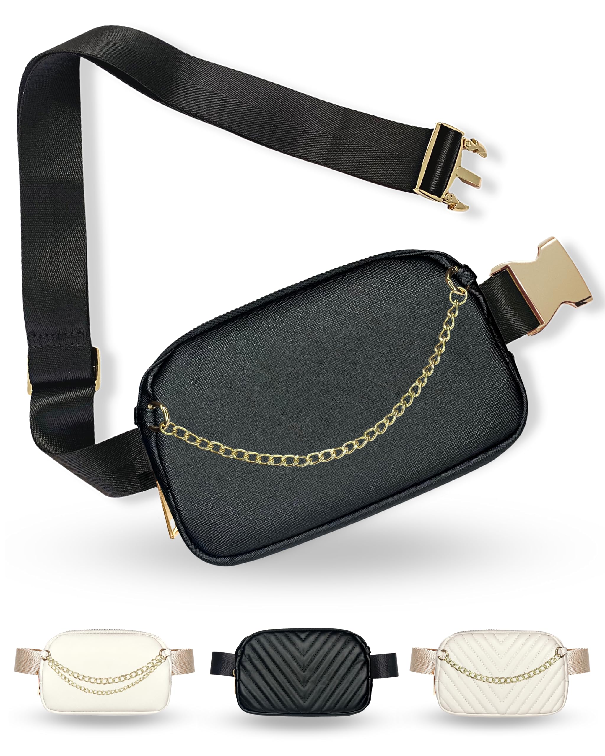Boutique Luxury Chain Belt Bag Crossbody Bag Leather Fanny Pack for