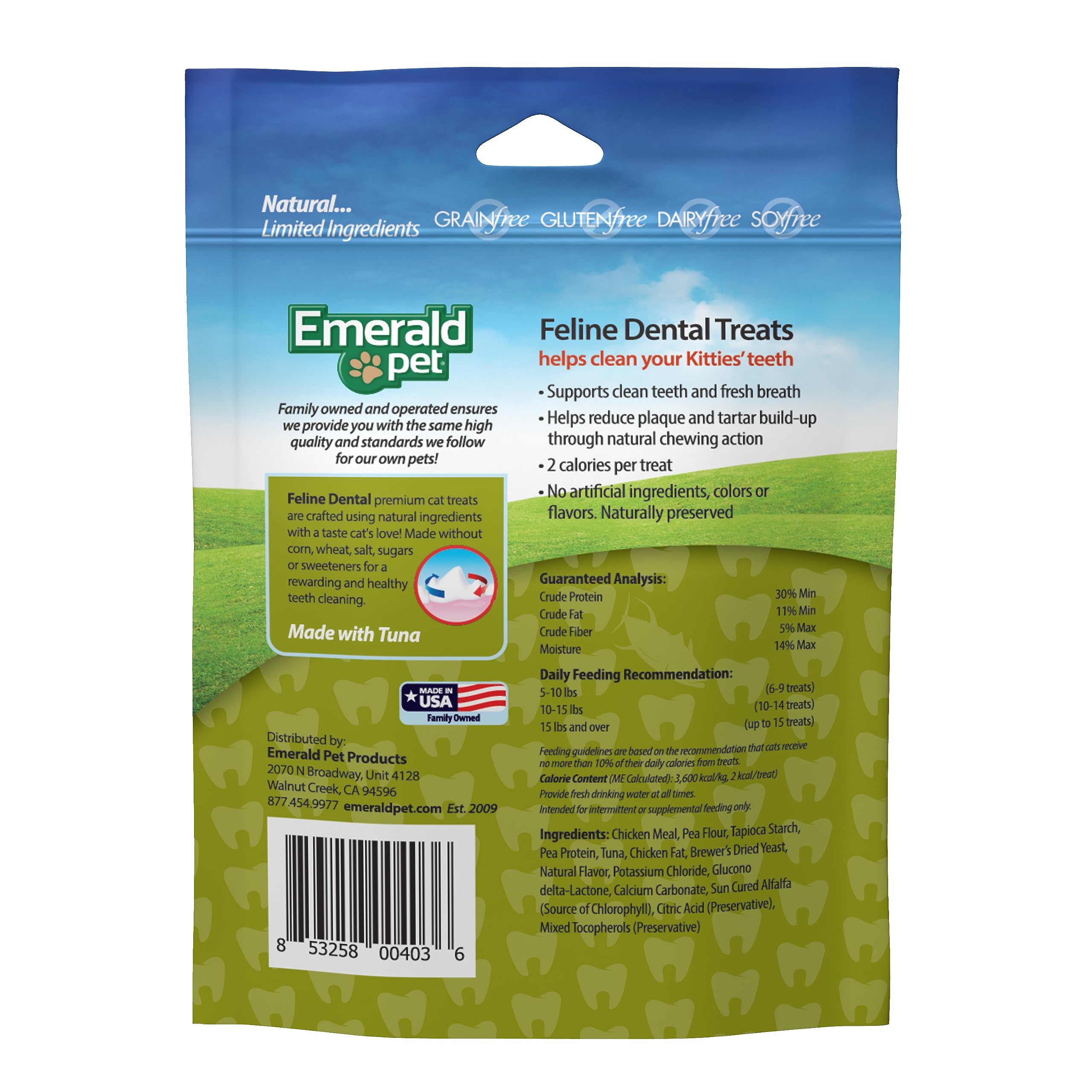 Feline Dental Treats — Tasty and Crunchy Cat Dental Treats Grain Free — Natural Dental Treats to Clean Cat Teeth, Freshen Cat Breath, and Reduce Plaque and Tartar Buildup — Tuna Treats, 3 oz - image 2