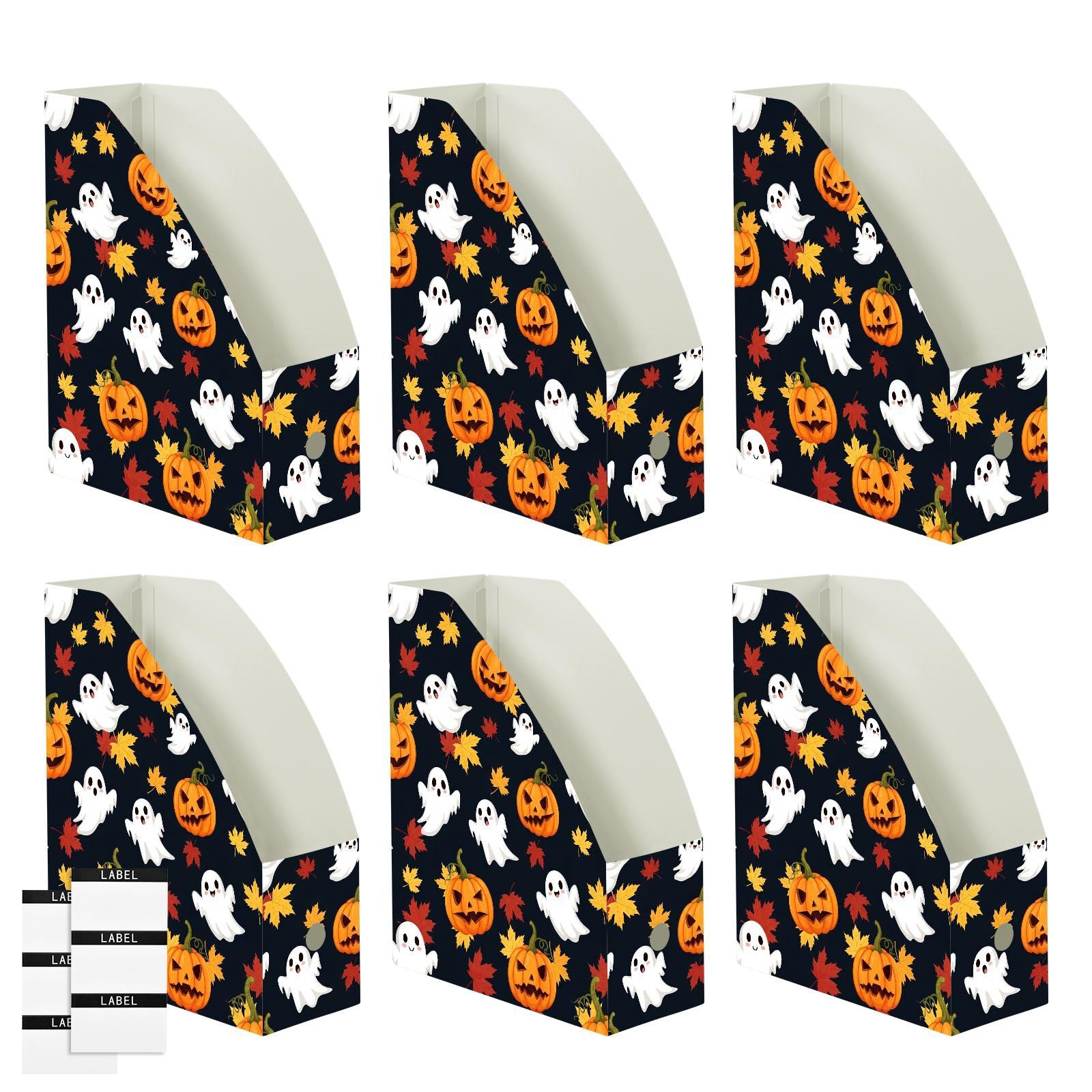 Adorable organiseur de dossiers citrouille d'Halloween noir, bureau