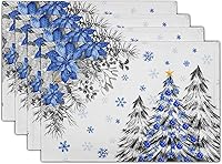 Vista 27 de Giwawa Juego de 4 manteles individuales decorativos de feliz cumpleaños, regalos de pastel de cumpleaños, banderas de colores, globos de confeti