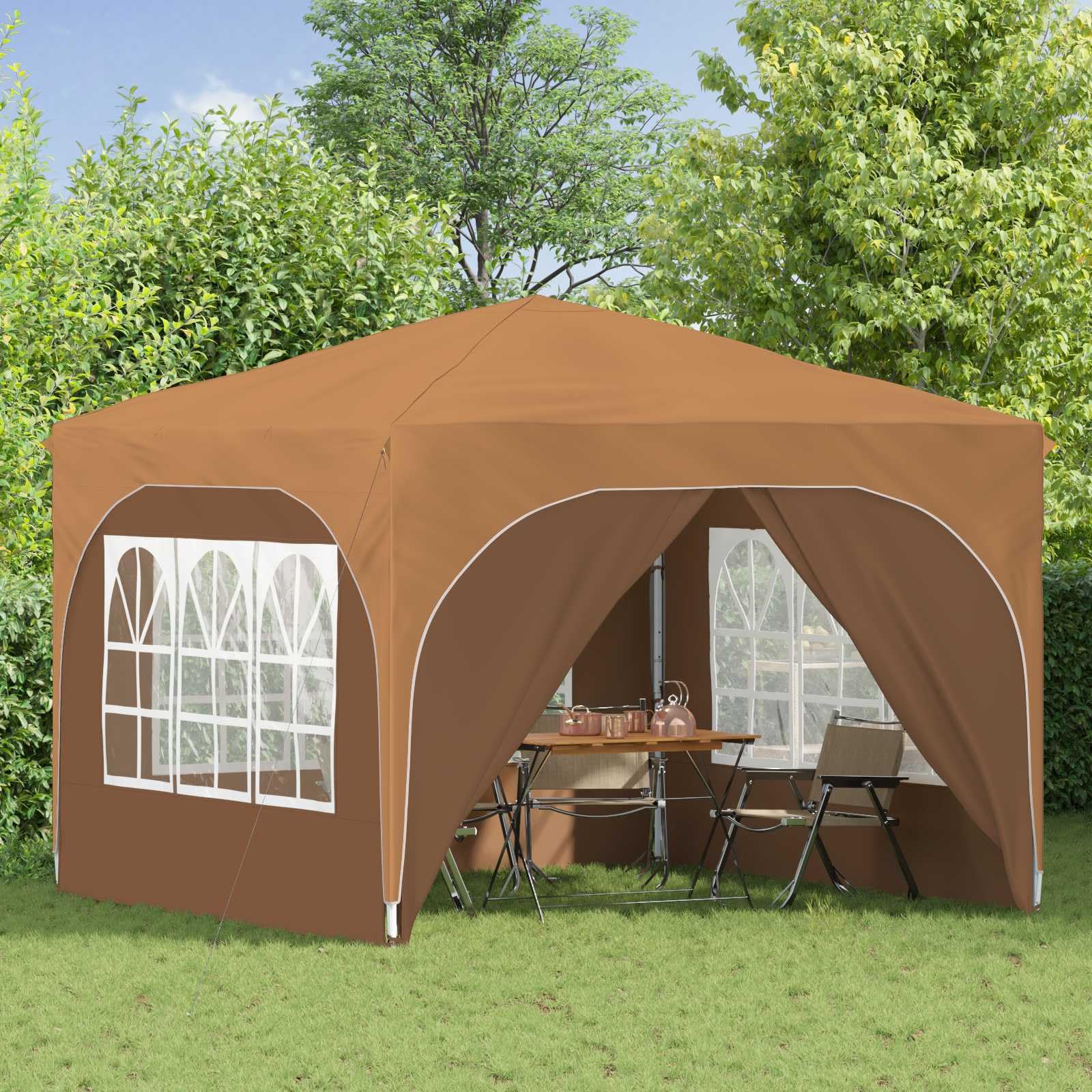 Zasłona Pop Up 290 x 290 x 245 cm beżowa z 4 ściankami