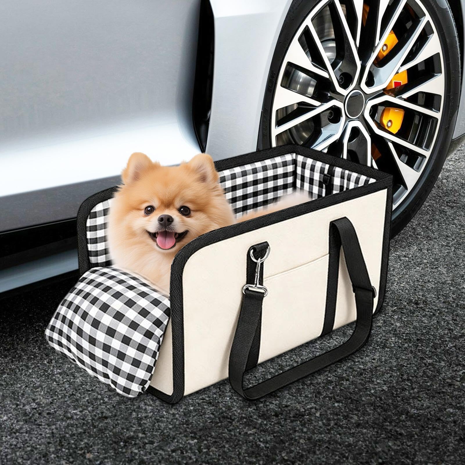 Seggiolino Auto per Cani Piccoli Trasportino Antiscivolo Stabile Morbido