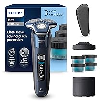 Philips Shaver Series 7000 – Rasoio elettrico uomo, secco e umido, rifinitore a scomparsa, base ricarica, custodia da viaggio, 1 capsula e 4 cartucce Quick Clean (Modello S7885, 63)
