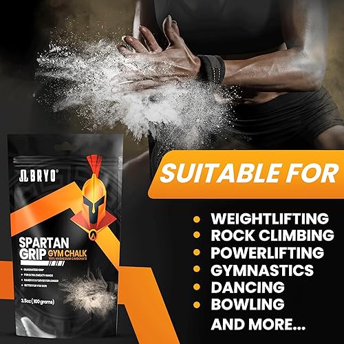 Miniatura 3 de BRYO Spartan Grip - Recambio de bolsa de tiza suelta, 3.5 onzas, tiza deportiva de alta calidad para mayor agarre, ideal para levantamiento de