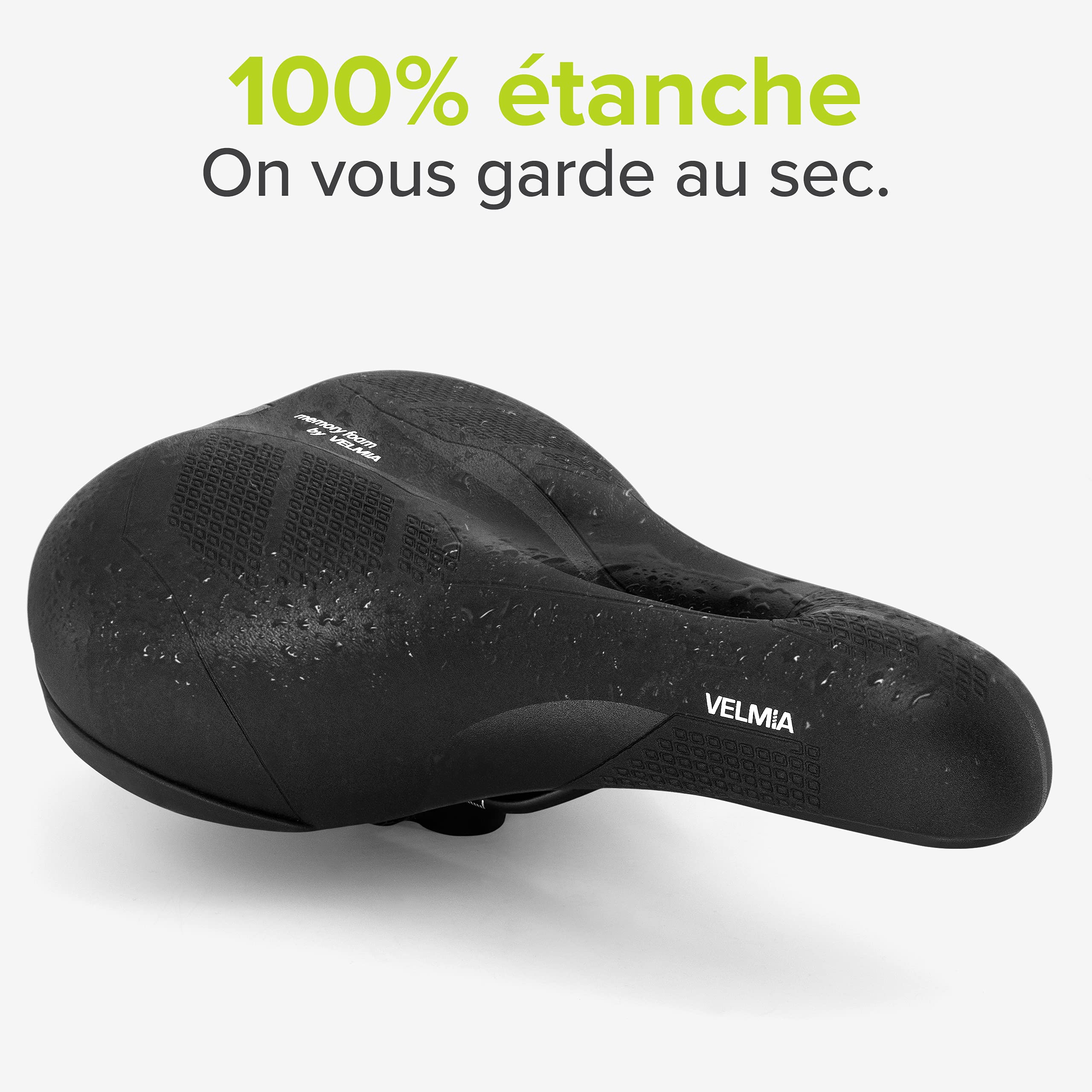 Velmia Selle de vélo - Selle Confortable pour Hommes et Femmes - Concept 3 Zones - siège vélo étanche avec Design Ergonomique