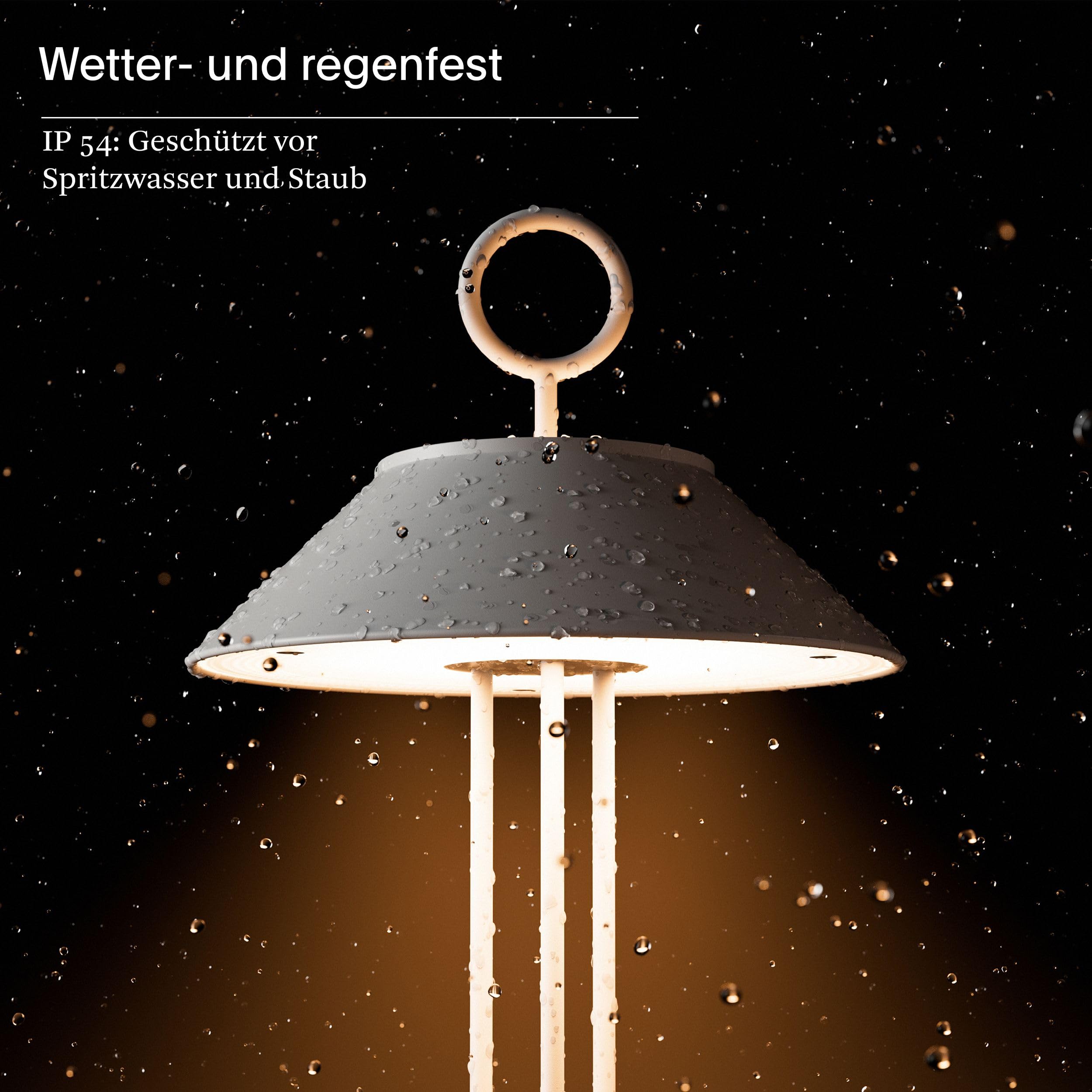 SIGOR Nudiderot - Dimmbare LED Akku-Tischleuchte Indoor & Outdoor, IP54 spritzwassergeschützt, Höhe 42,5cm, aufladbar mit Easy-Connect, 12 h Leuchtdauer, kupferfarben