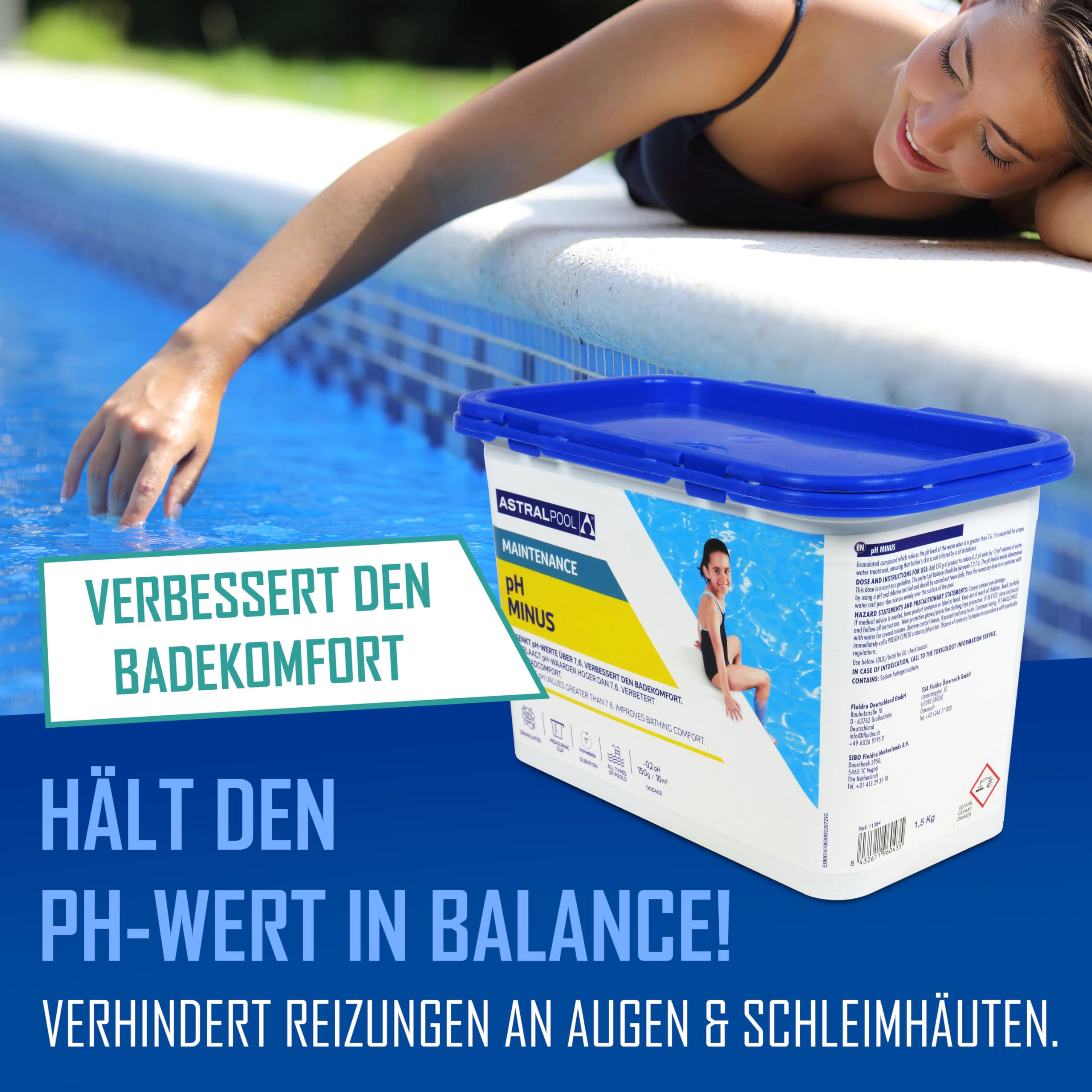 Astral Pool pH Minus und pH Plus Granulat Set 2,5 kg - Optimale pH-Wert Regulierung für Pools - Einfache Anwendung und Top Ergebnisse