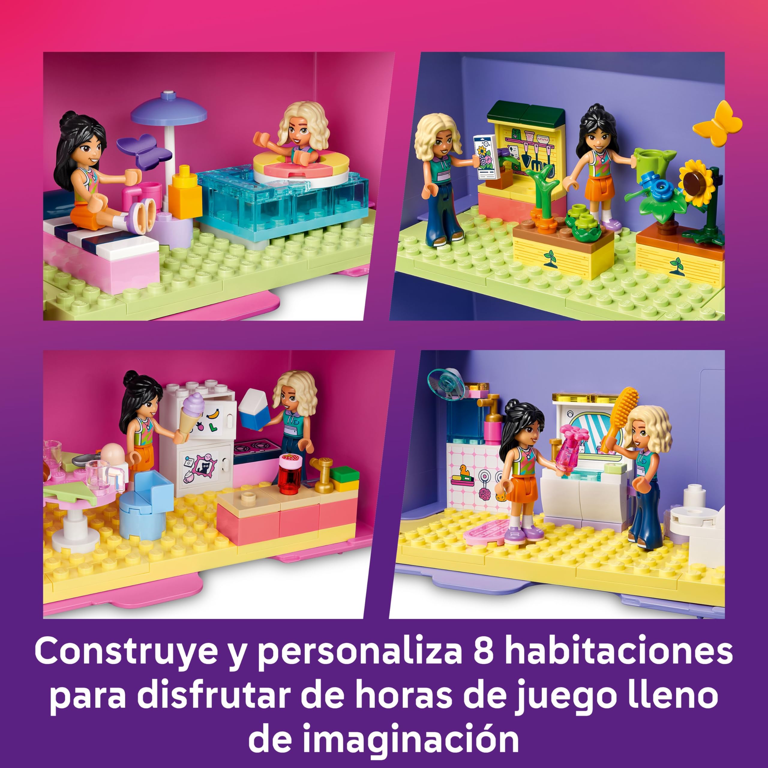 LEGO Friends Casa de Muñecas Creativa Portátil de Juguete – Juego de Viaje con Casita de 6 Habitaciones, 2 Mini Muñecas y Accesorios – Regalo de Cumpleaños para Niñas de 6+ Años – 42697